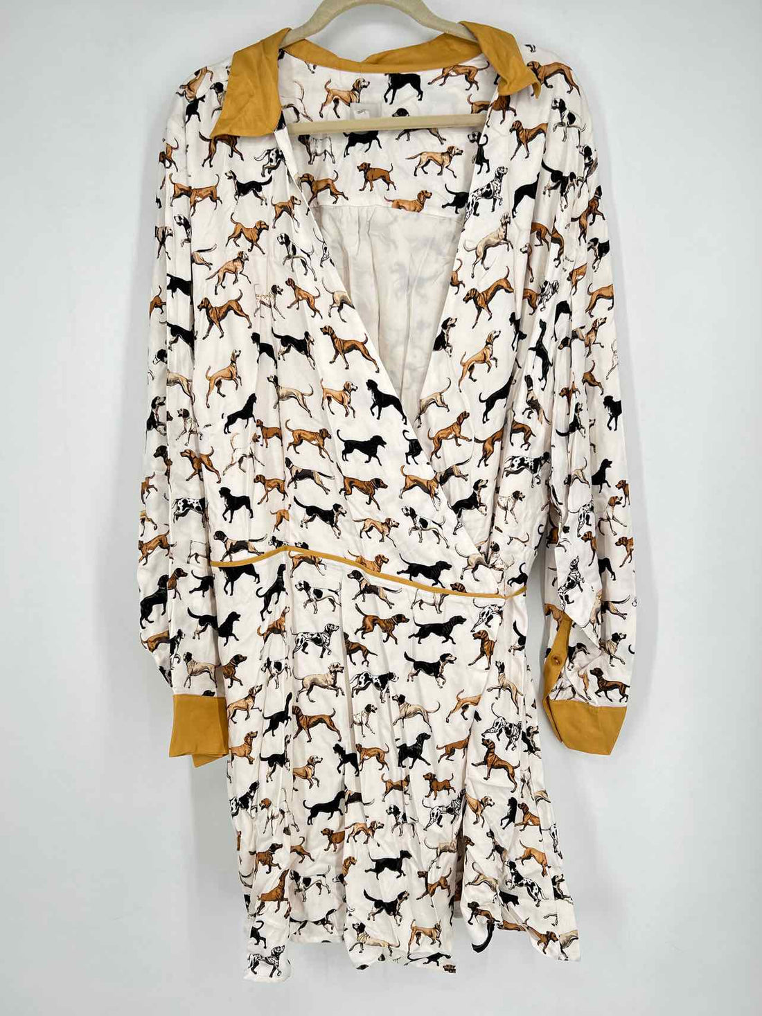 Maeve Size 3X White Print Long Sleeve Dress