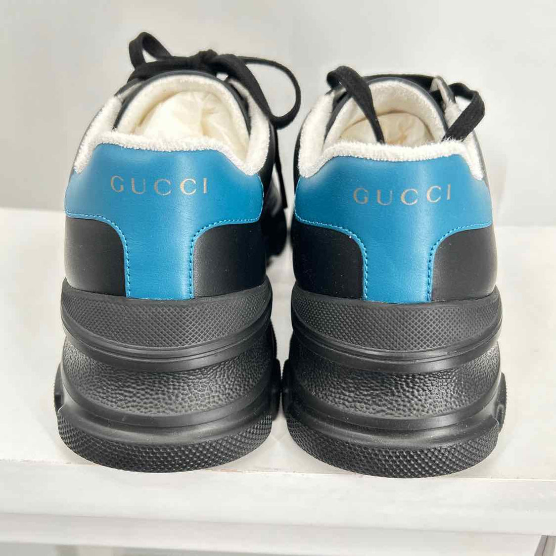 Gucci Nathane Sneakers Mens Size 7.5 Black Pre Owned Leather LUXURY