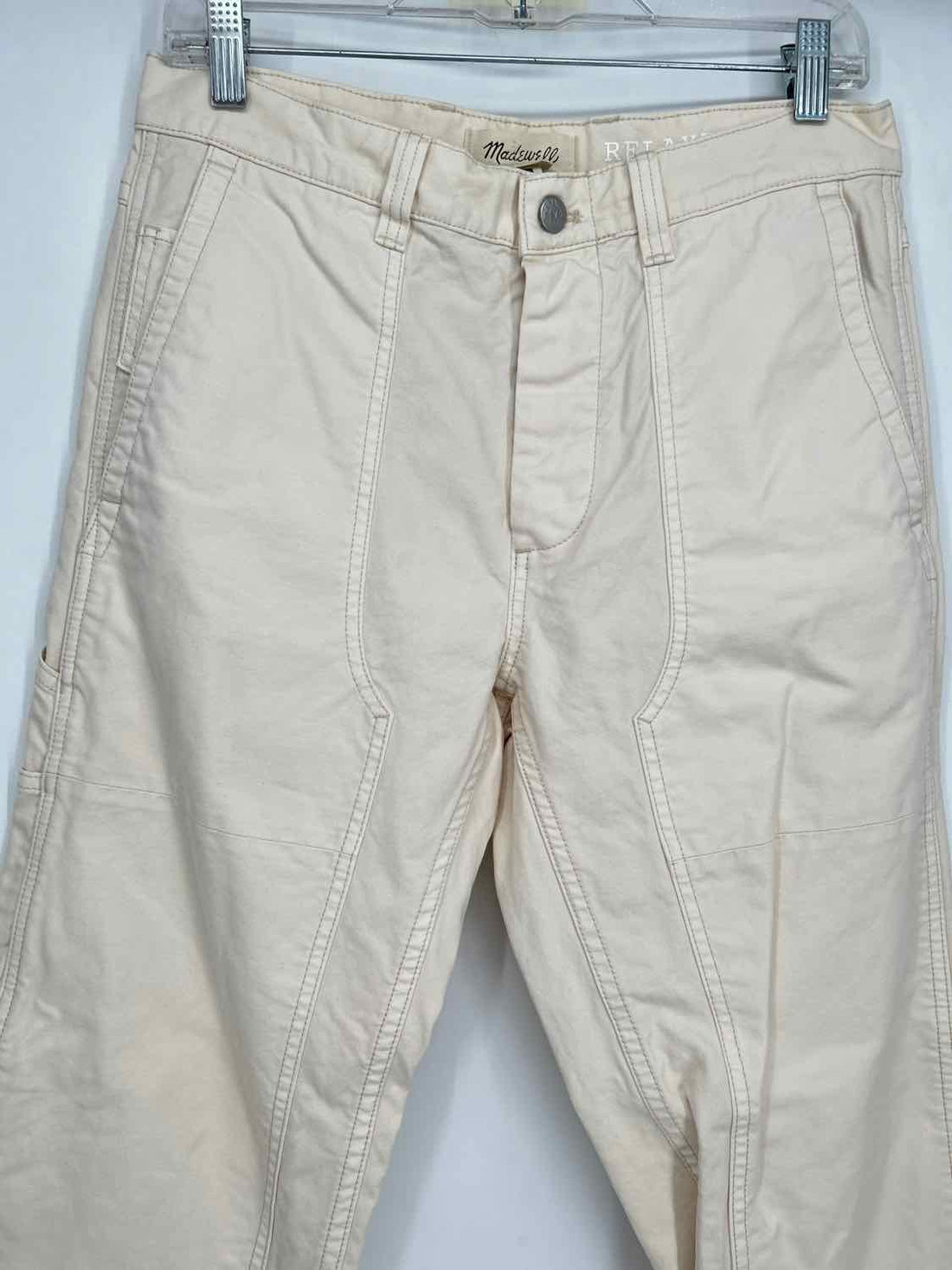 Madewell Size 29 Cream Relaxed Straight Pants