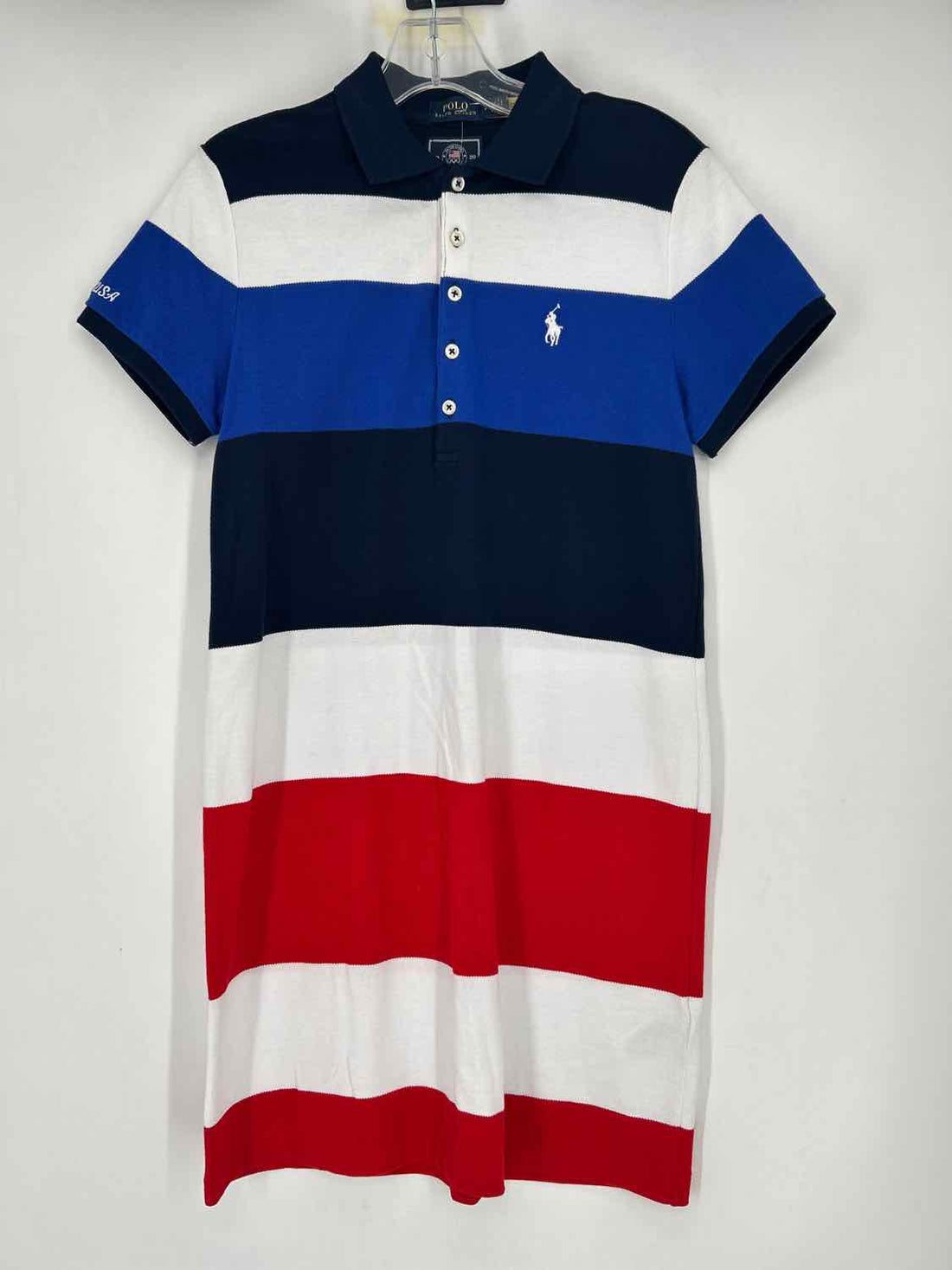 Polo Ralph Lauren Size SP Red White & Blue Stripe Short Sleeve Dress