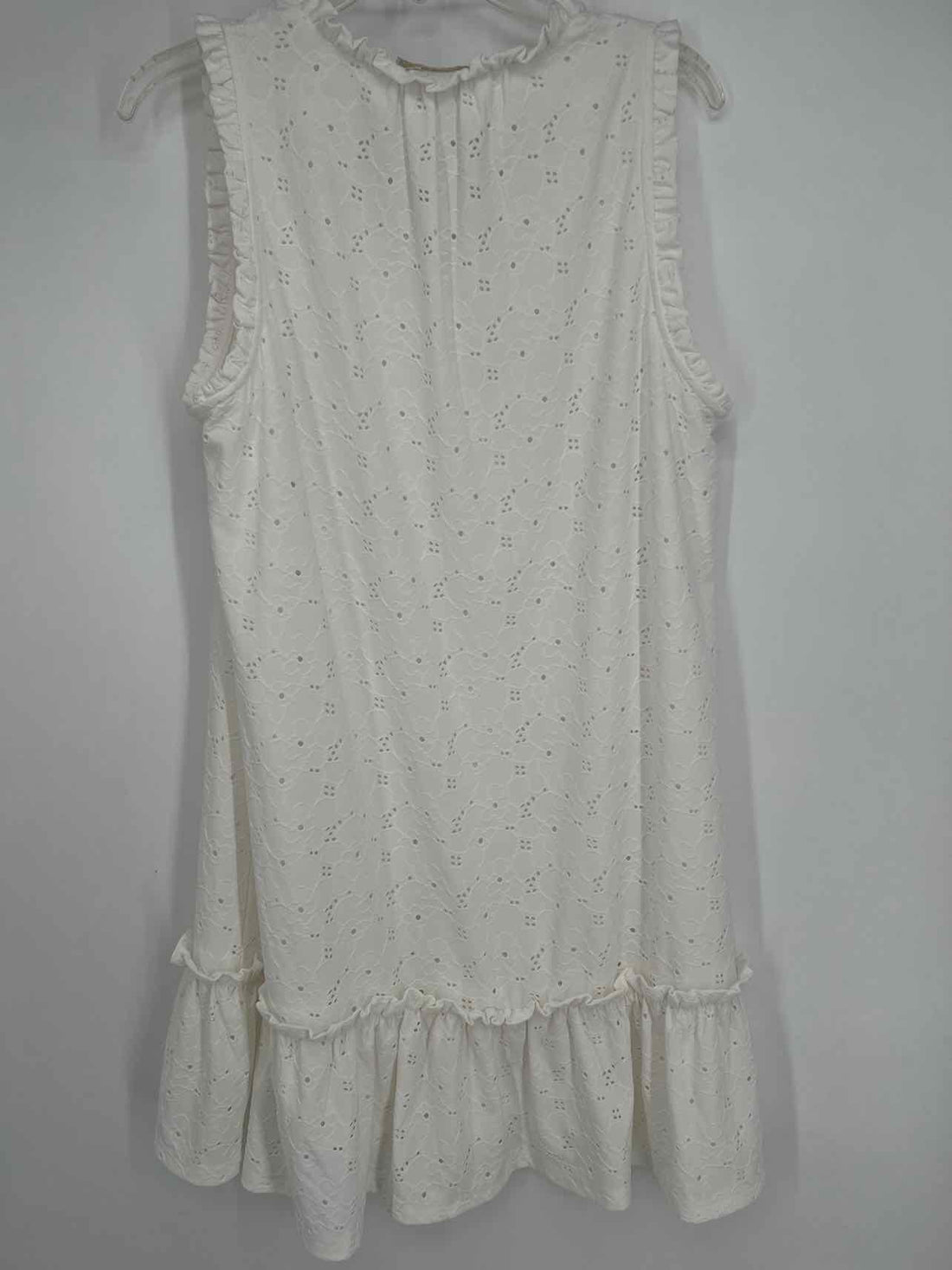 Michael Kors Size L White Eyelet Sleeveless Dress