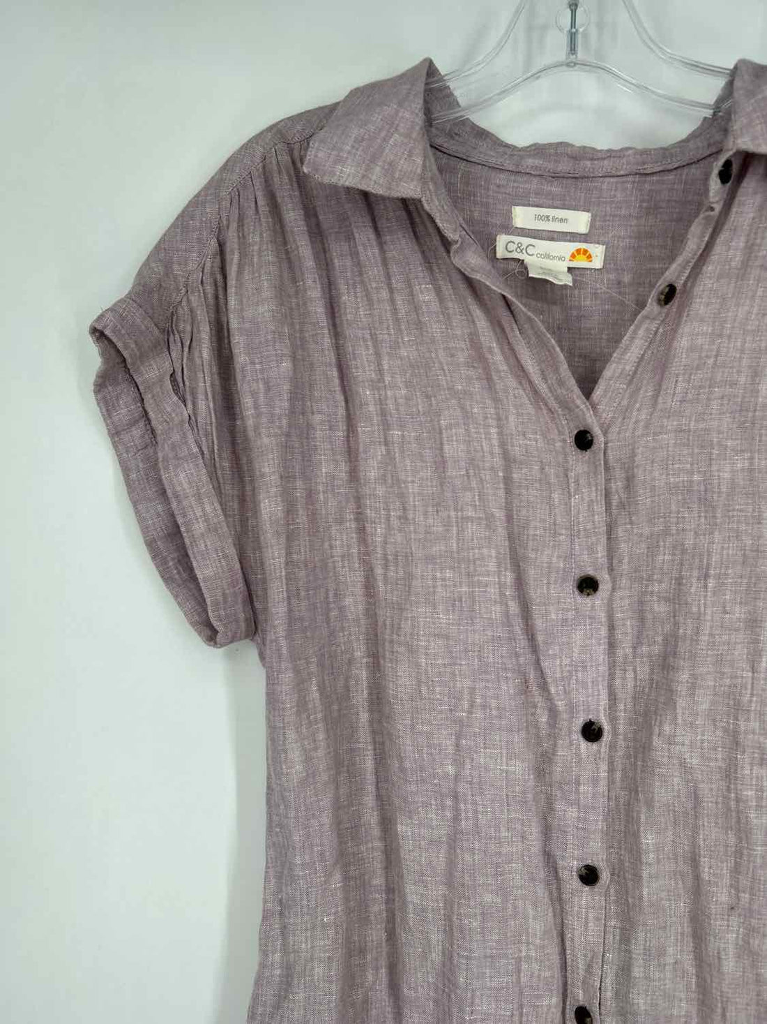 C & C Size M Light Purple Linen 100% Dress