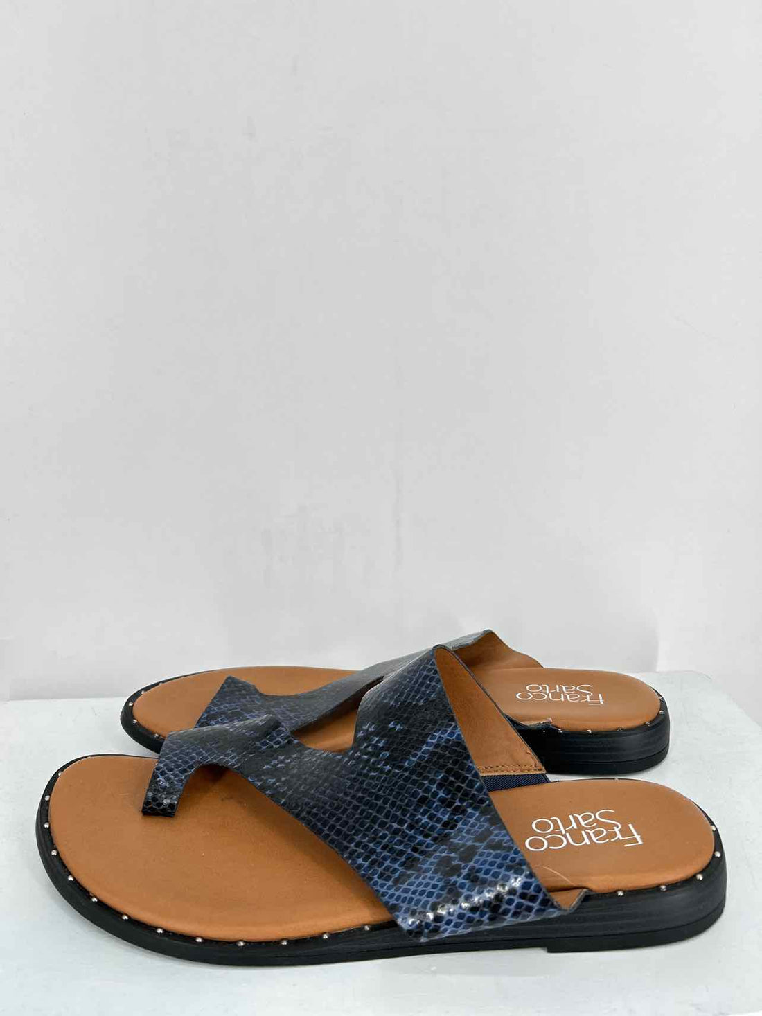 Franco Sarto Women Size 9 Blue Snake Leather Sandals