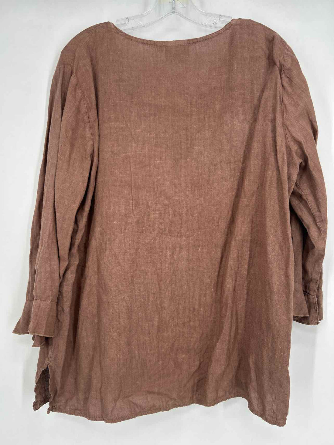Hot Cotton Size L Brown Linen Long Sleeve