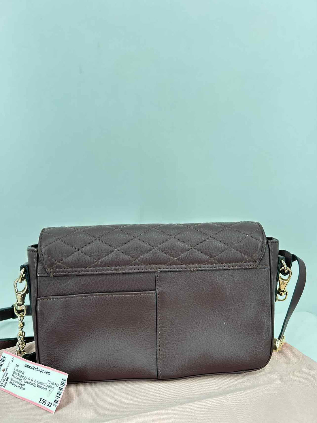 Radley London Dark Burgandy Quilted Leather Pre Owned Crossbody