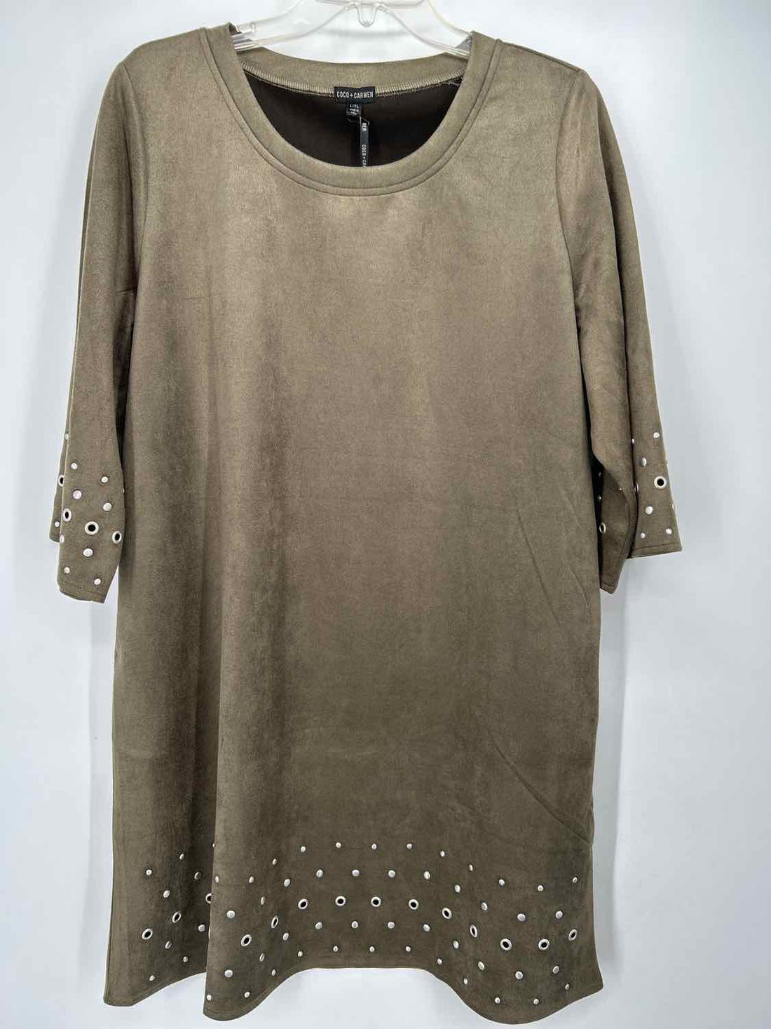 Coco & Carmen Size L/XL Green Faux Suede NWT Dress