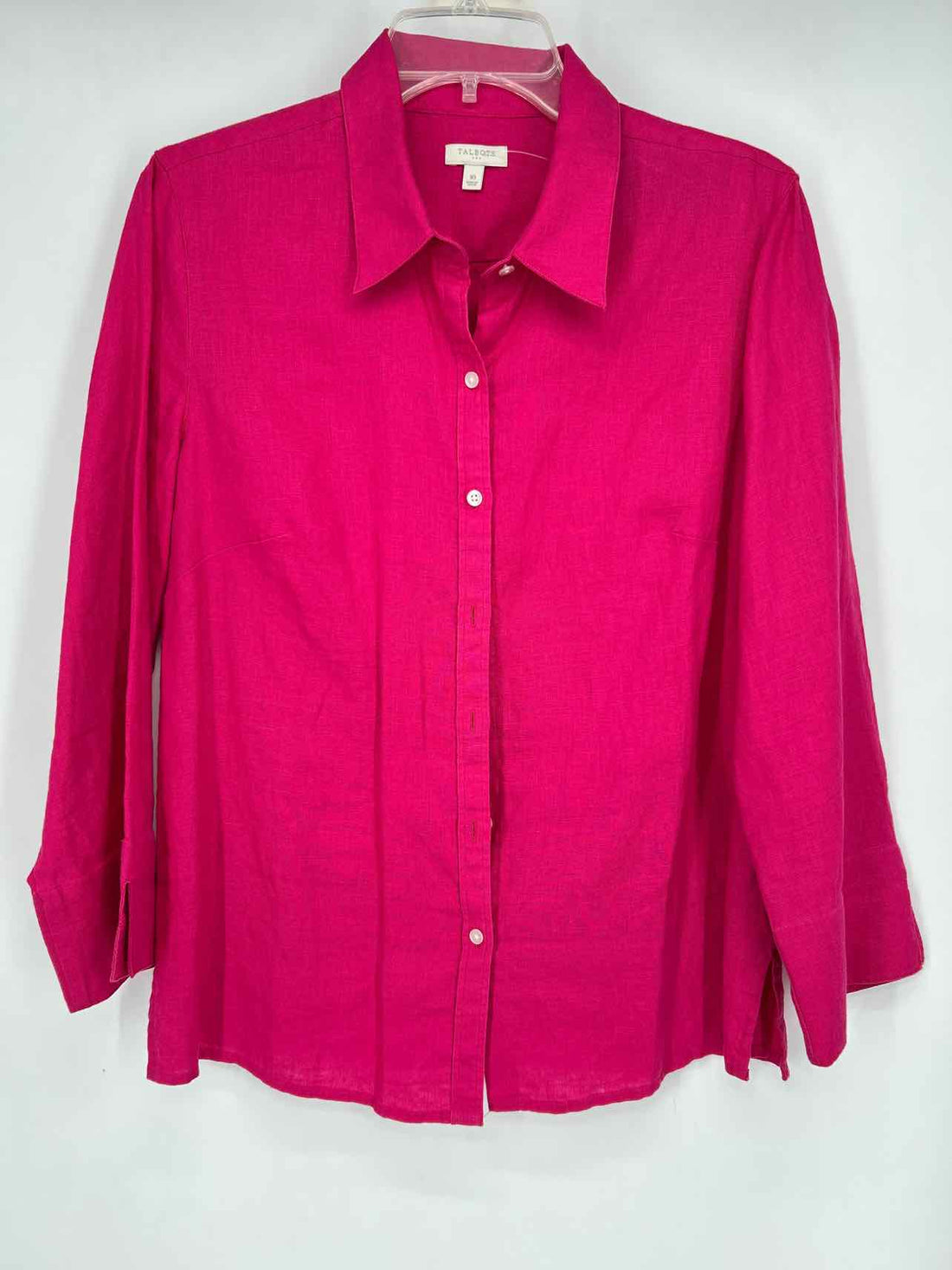 Talbots Size 10 Fuschia Linen Long Sleeve