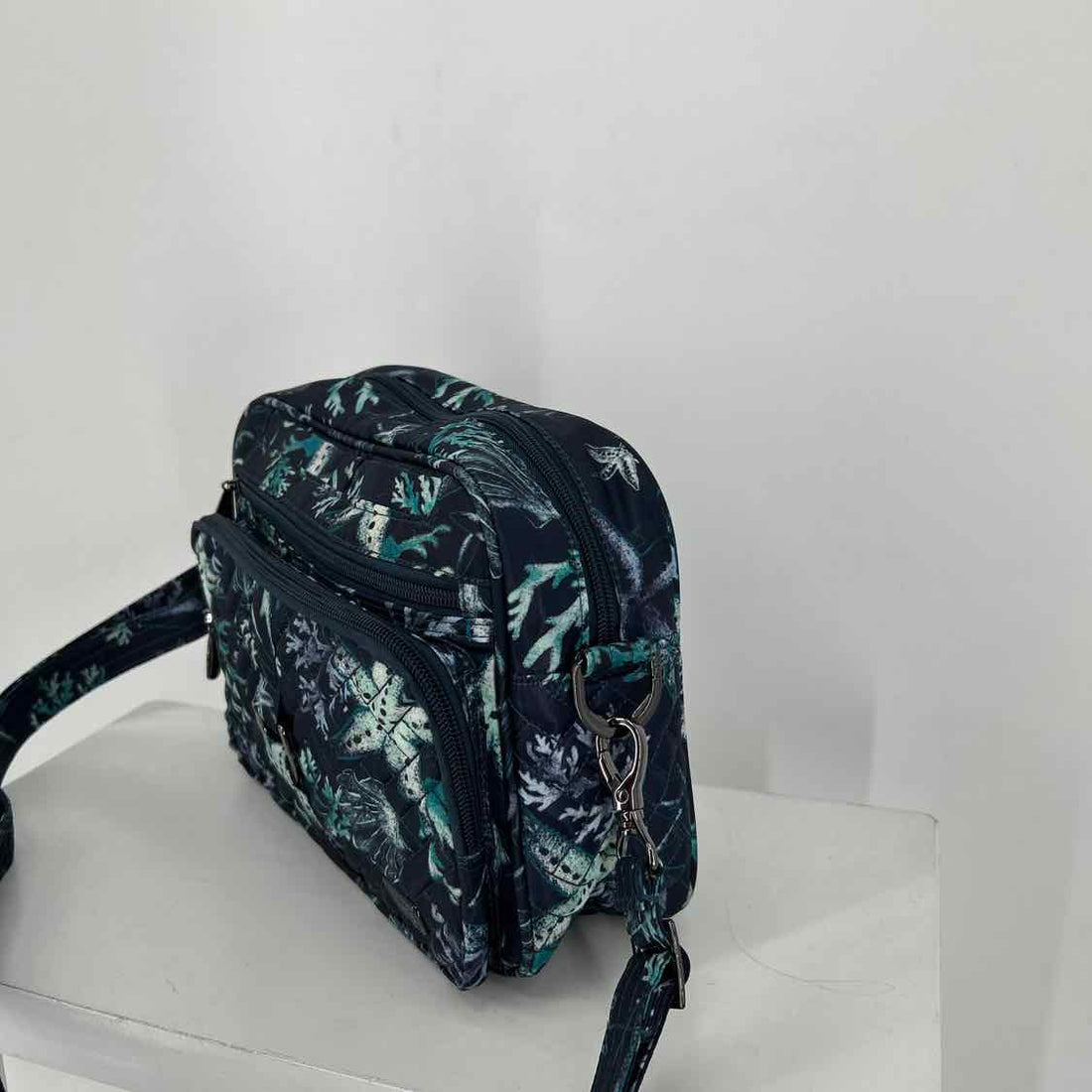 Lug Navy Print Nylon Pre Owned Crossbody