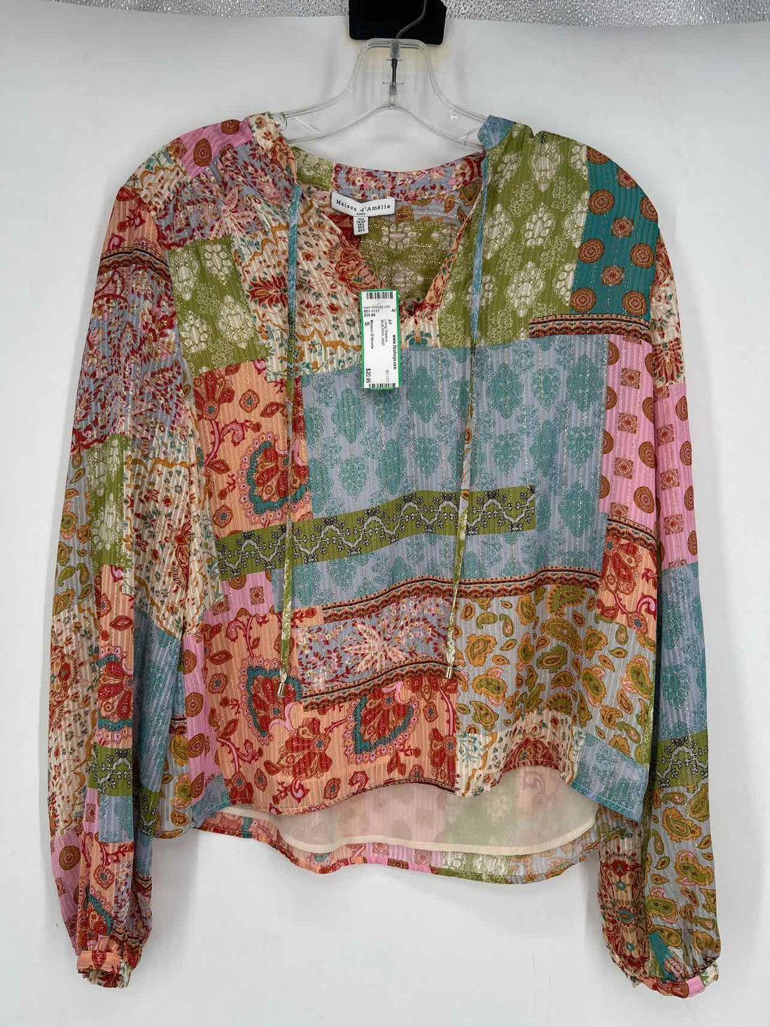 Maison D'Amelie Size S Multi Print NWT Long Sleeve