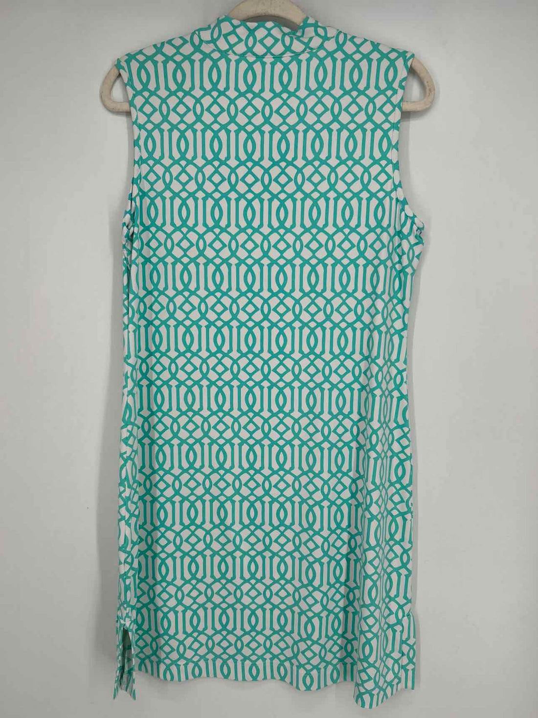 Lulu B Size M White & Aqua Sleeveless Dress