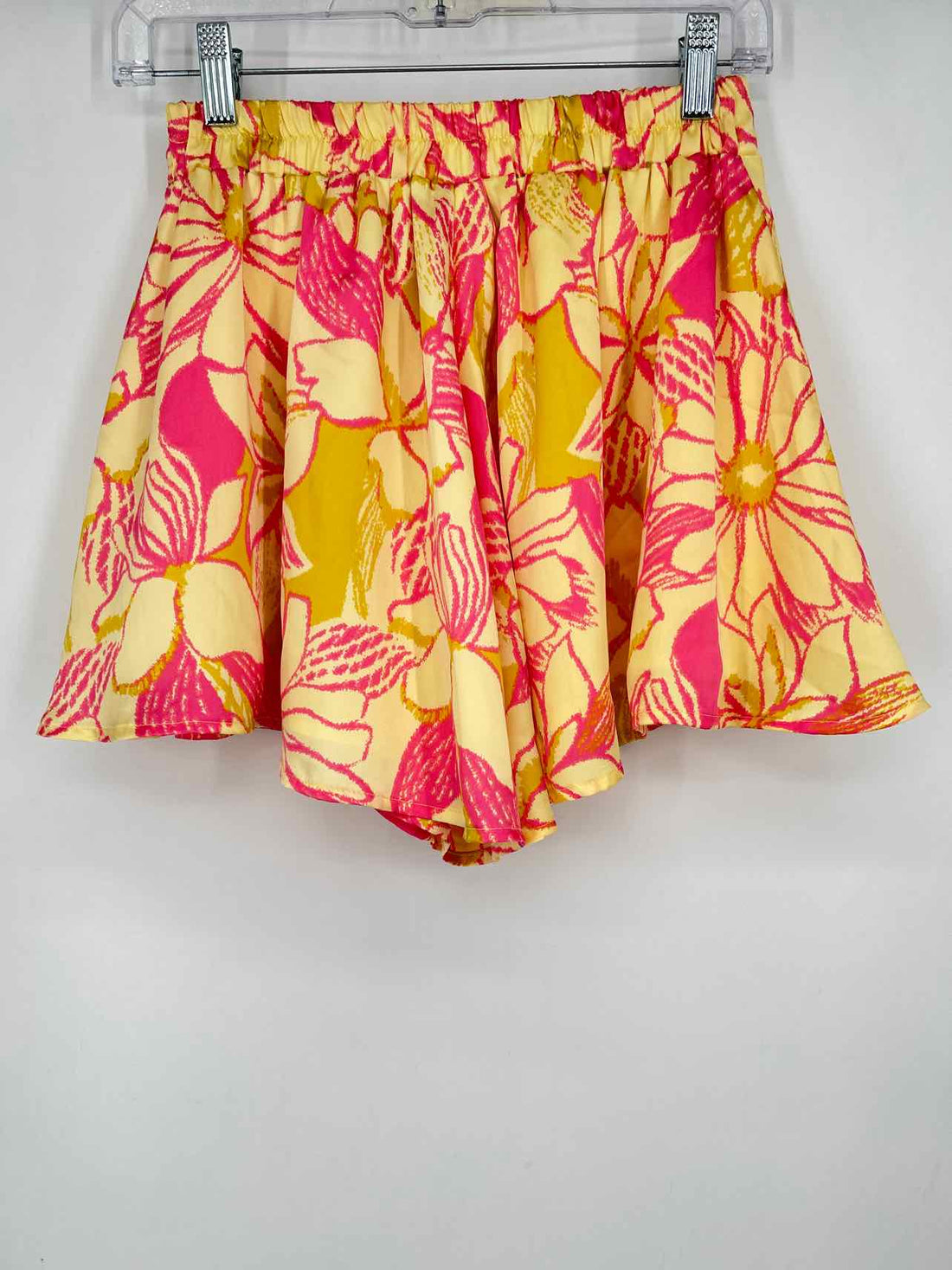 Adrienne Size S Yellow & Pink Floral Shorts