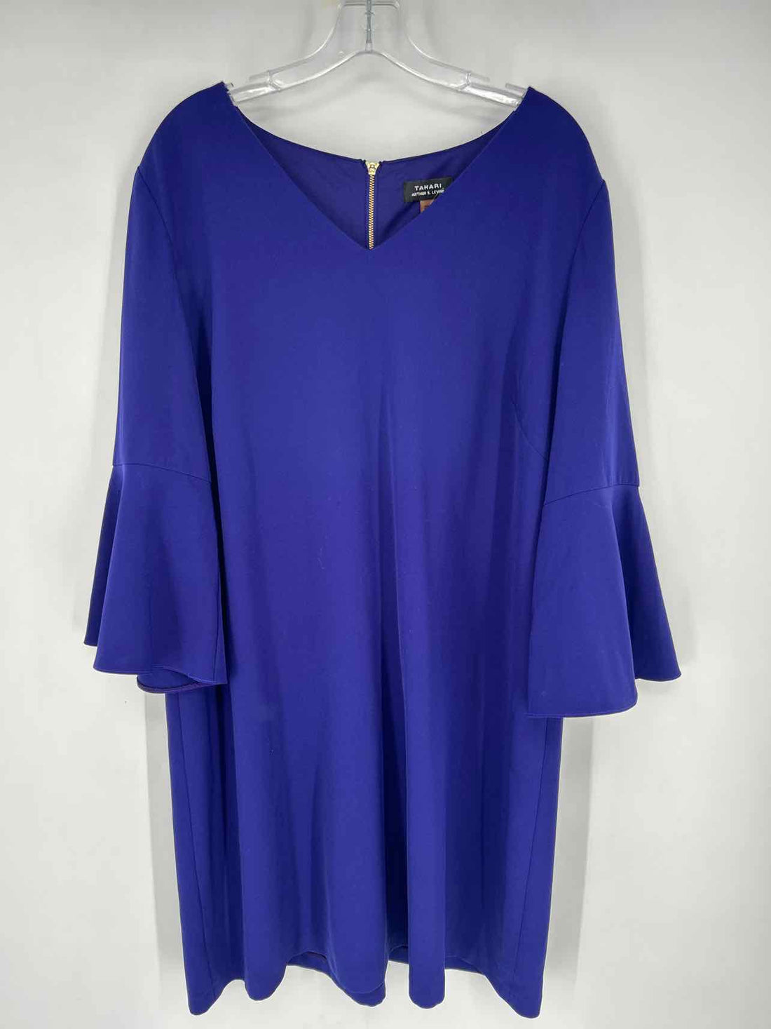 Tahari Size 16 Purple Long Sleeve Dress