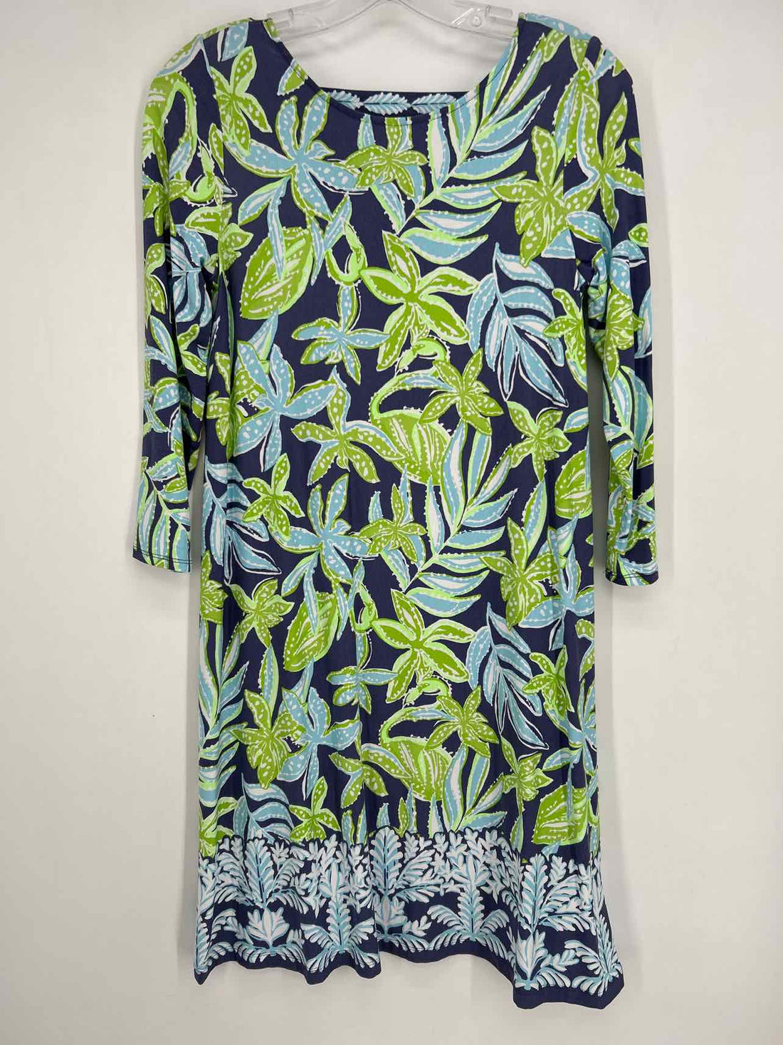 Lilly Pulitzer S Navy & Green Print Long Sleeve Lilly Pulitzer Dress