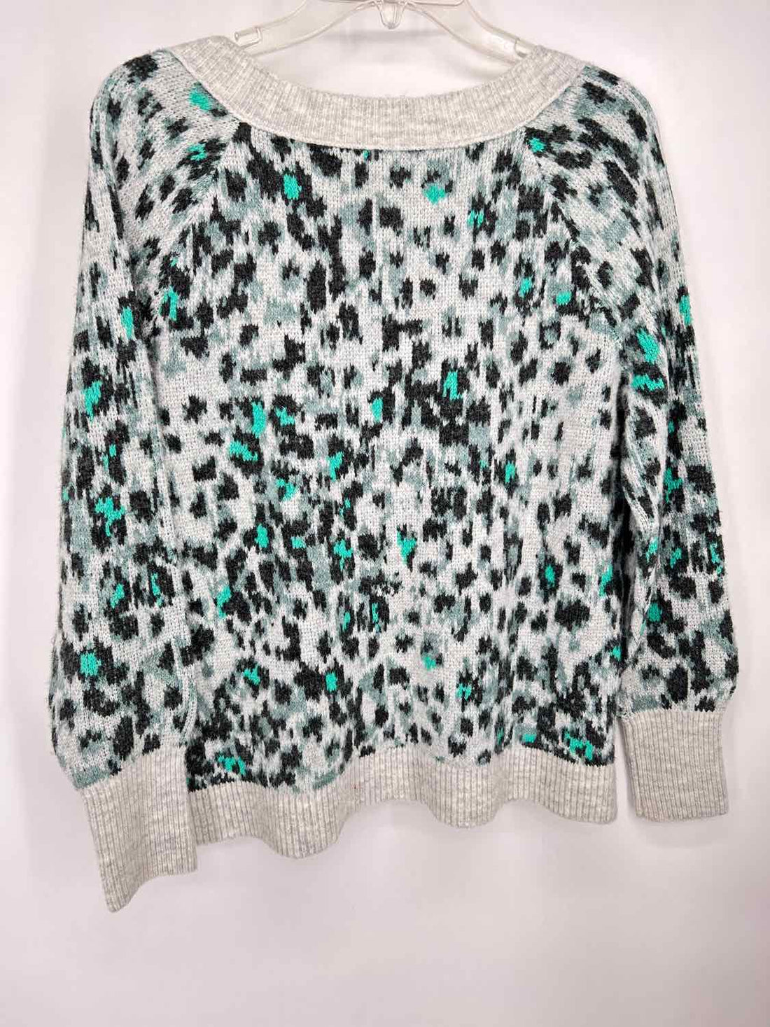 Loft Size S Teal Leopard Sweater