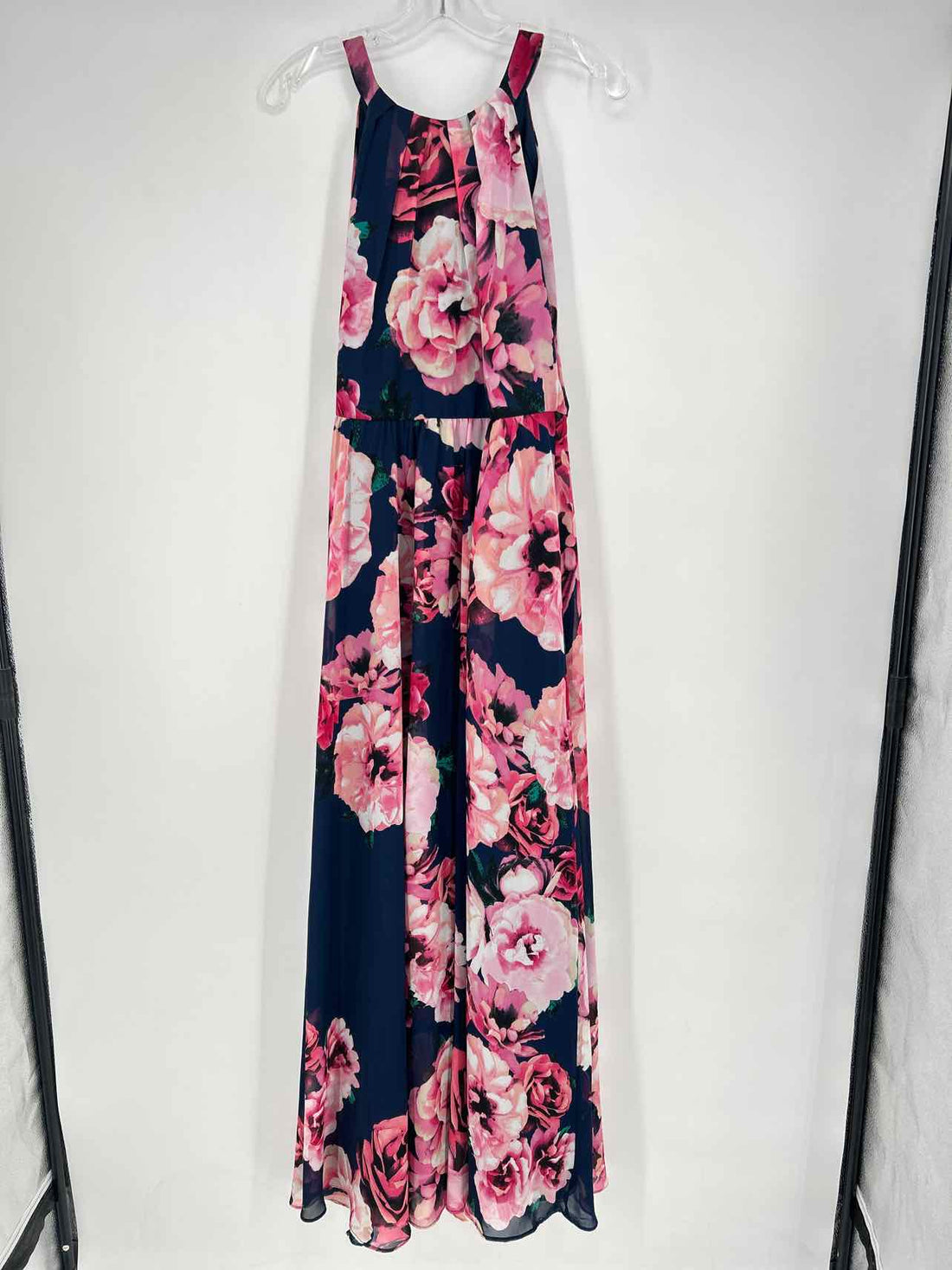 INC Size 8 Pink & Navy Floral Sleeveless Maxi