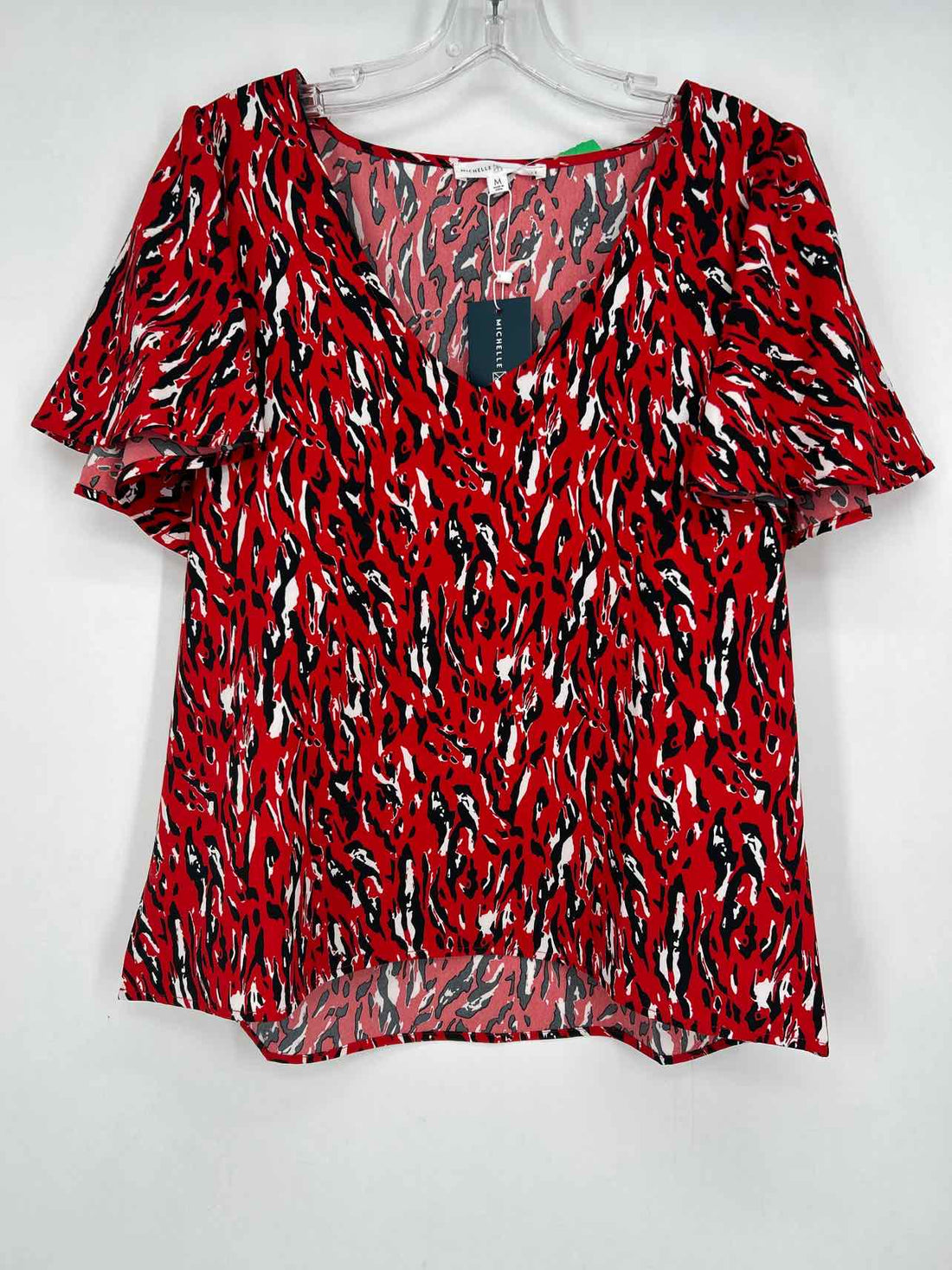 Michelle Mcdowell Size M Red Tiger NWT Short Sleeve