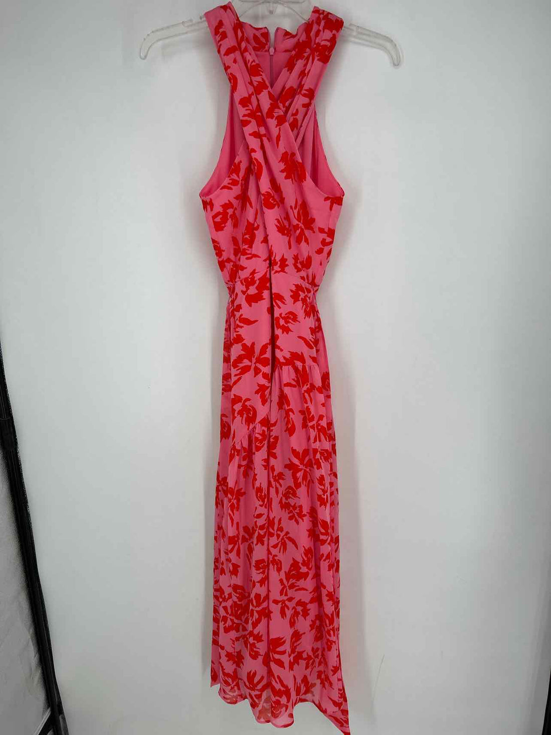 Taylor Size 4 Pink & Red Floral Sleeveless Dress