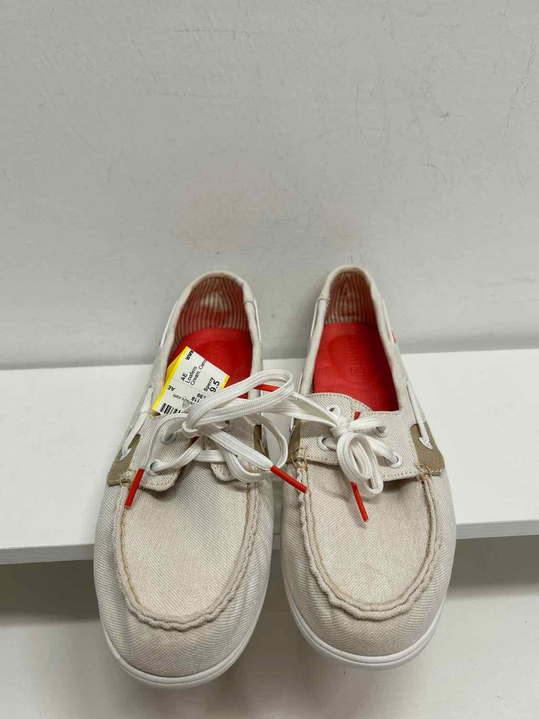 Sperry Women Size 9.5 Cream Canvas Loafers