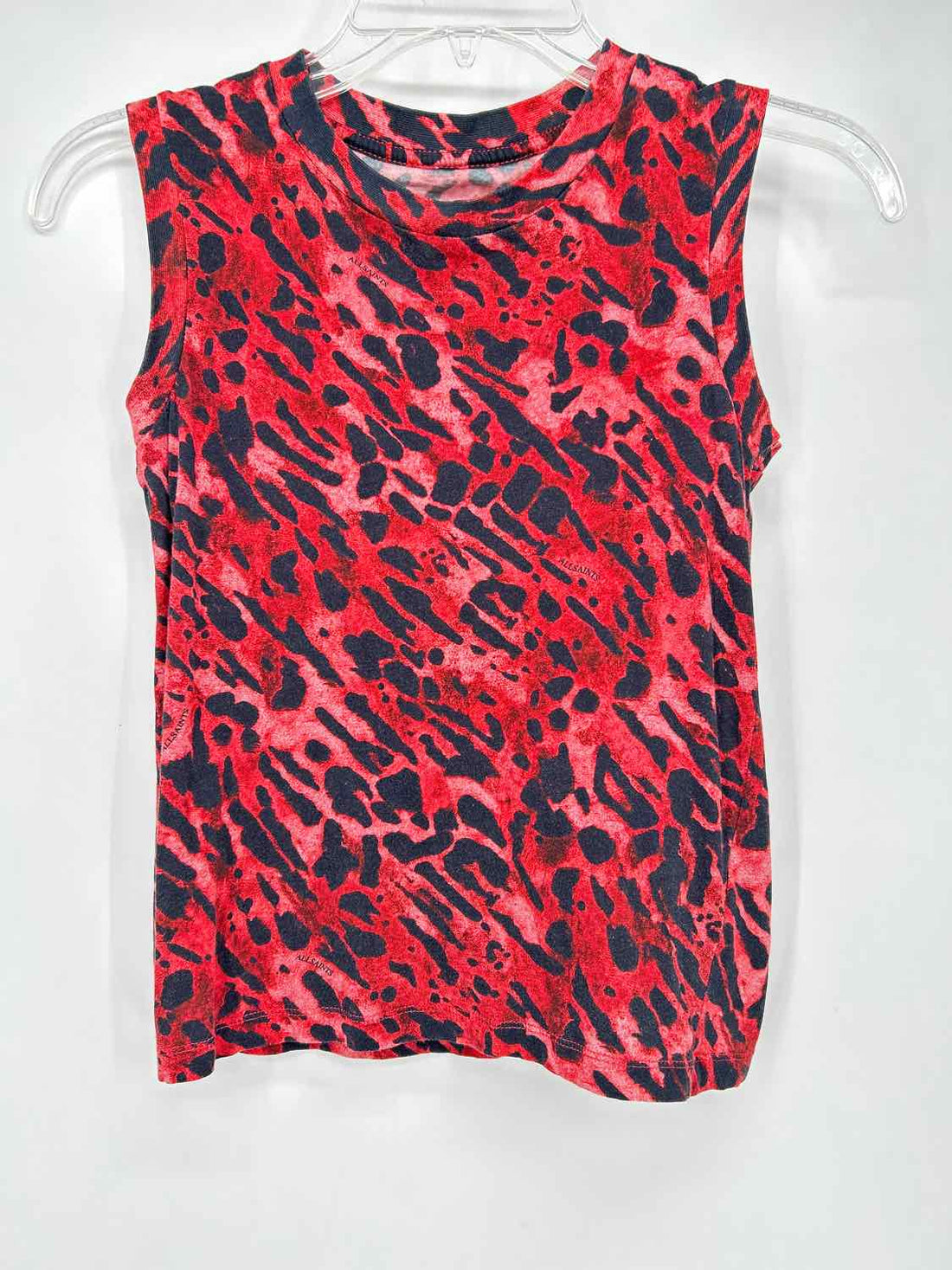 All Saints Spitalfields Size S Orange Print Sleeveless