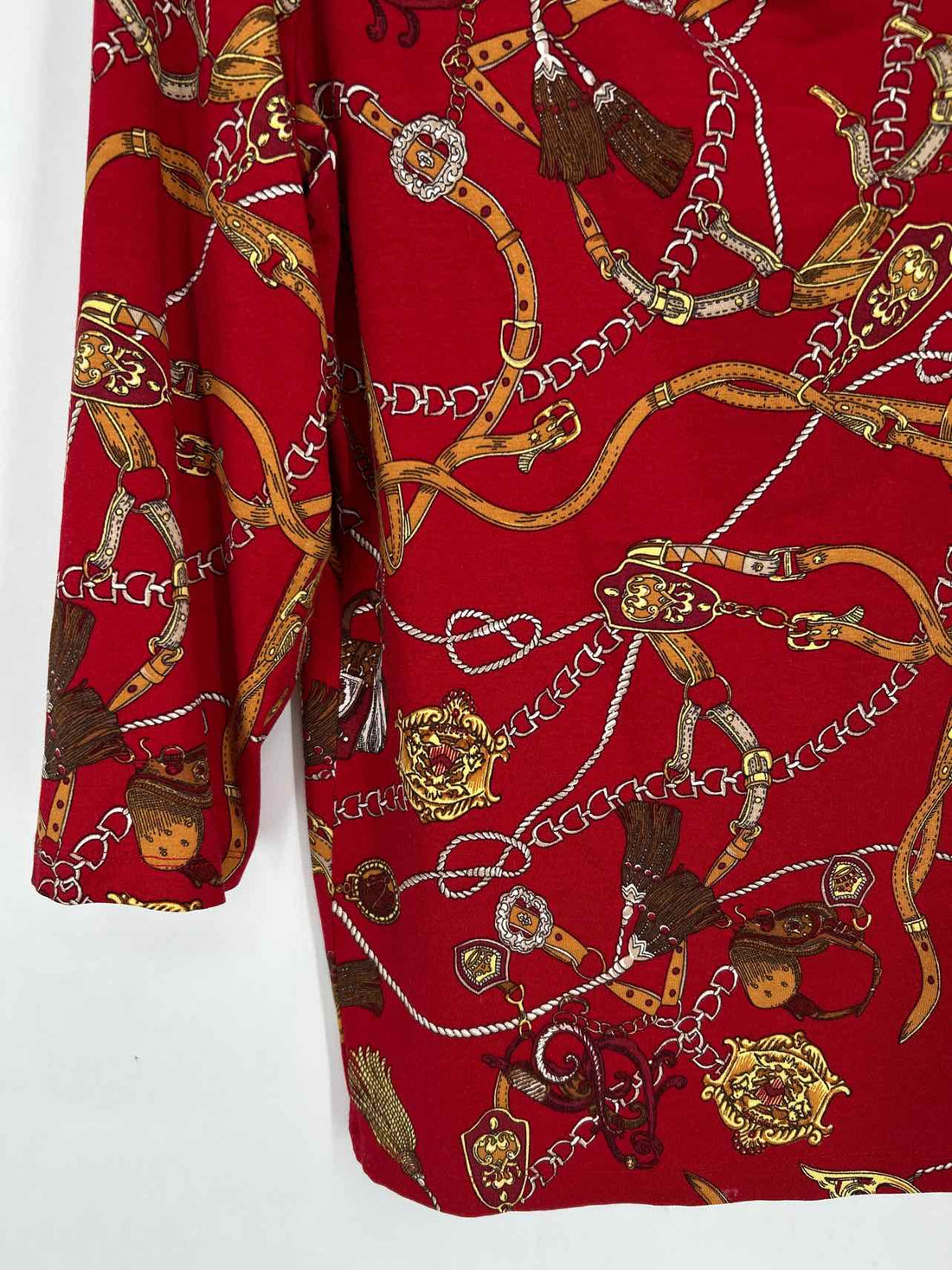 Talbots Size L Red Print Long Sleeve