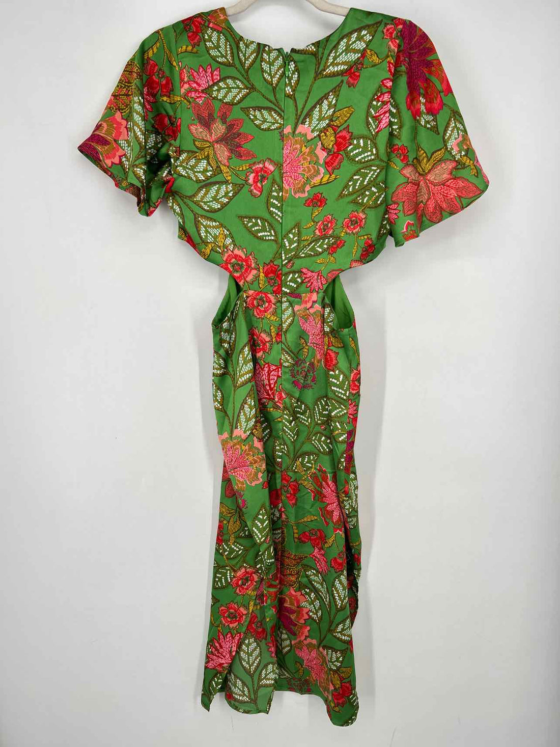 Sugar Lips Size XS Green Print Short Sleeve Dress