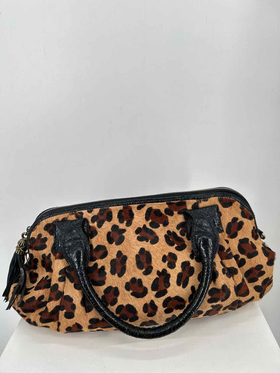 Carla Mancini Leopard Leather & Calf Hair Tote