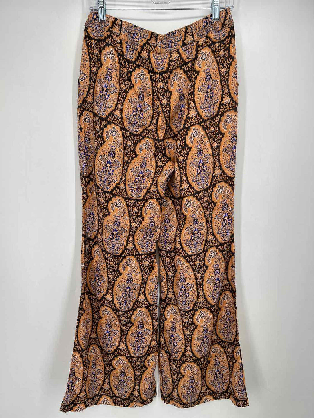 Boteh Size 3/L Black & Rust Print Linen 100% Pants
