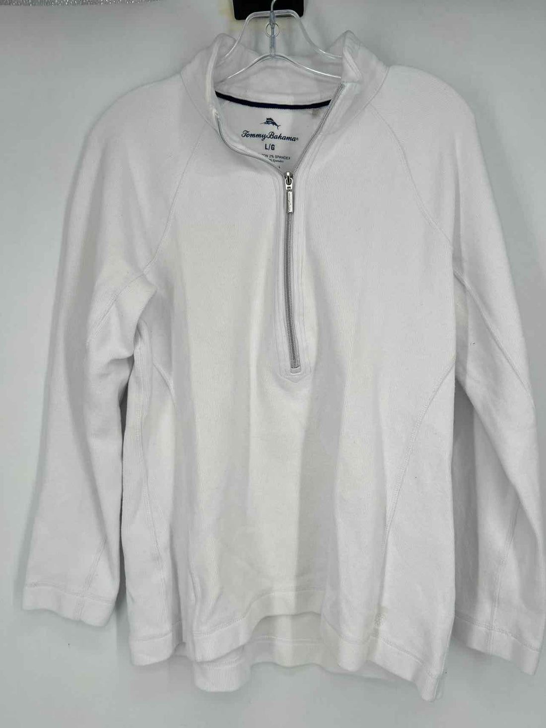 Tommy Bahama Size L White Cotton Sweatshirt