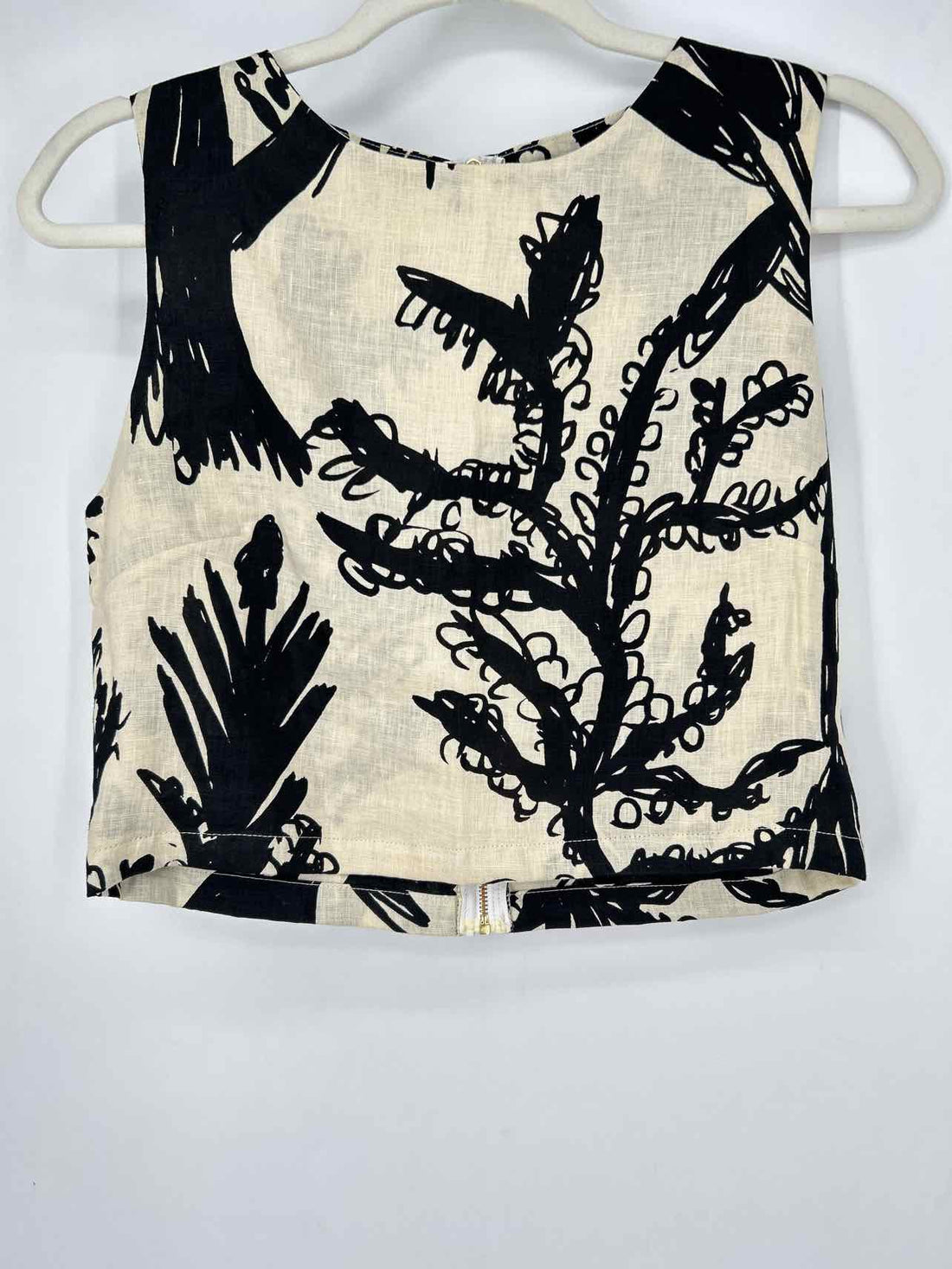 Bel Kazan S Cream & Black Linen New Boutique Top