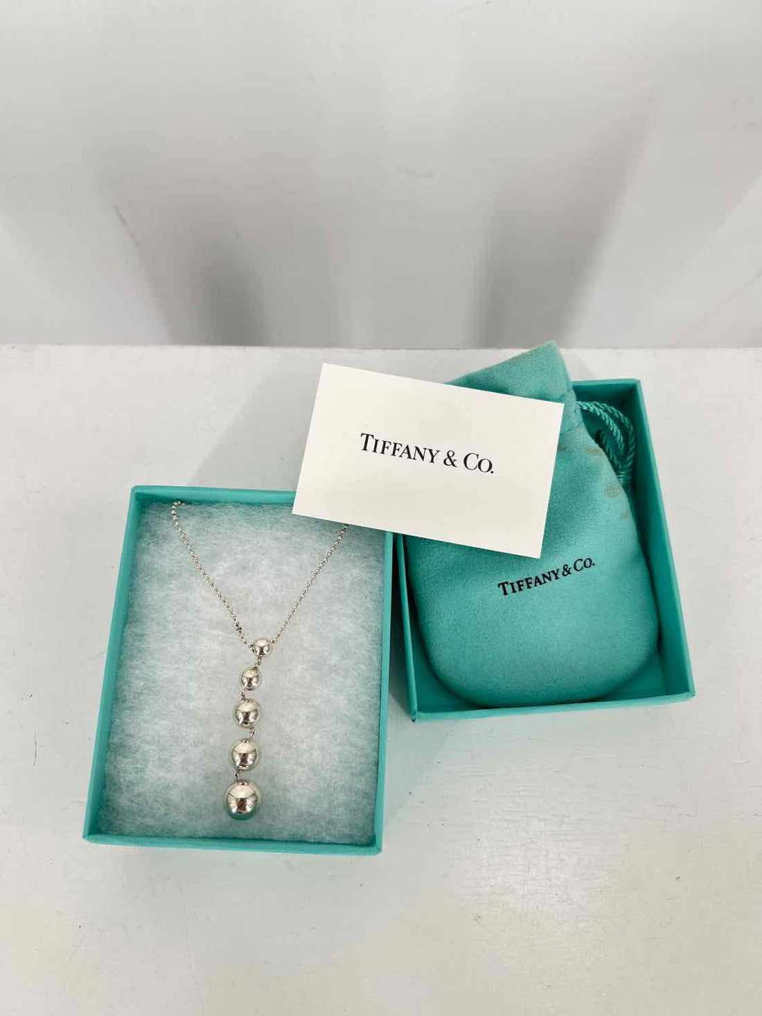 Tiffany & Co Graduated 5 Bead Necklace Sterling Silver Silver Pre Owned LUXURY