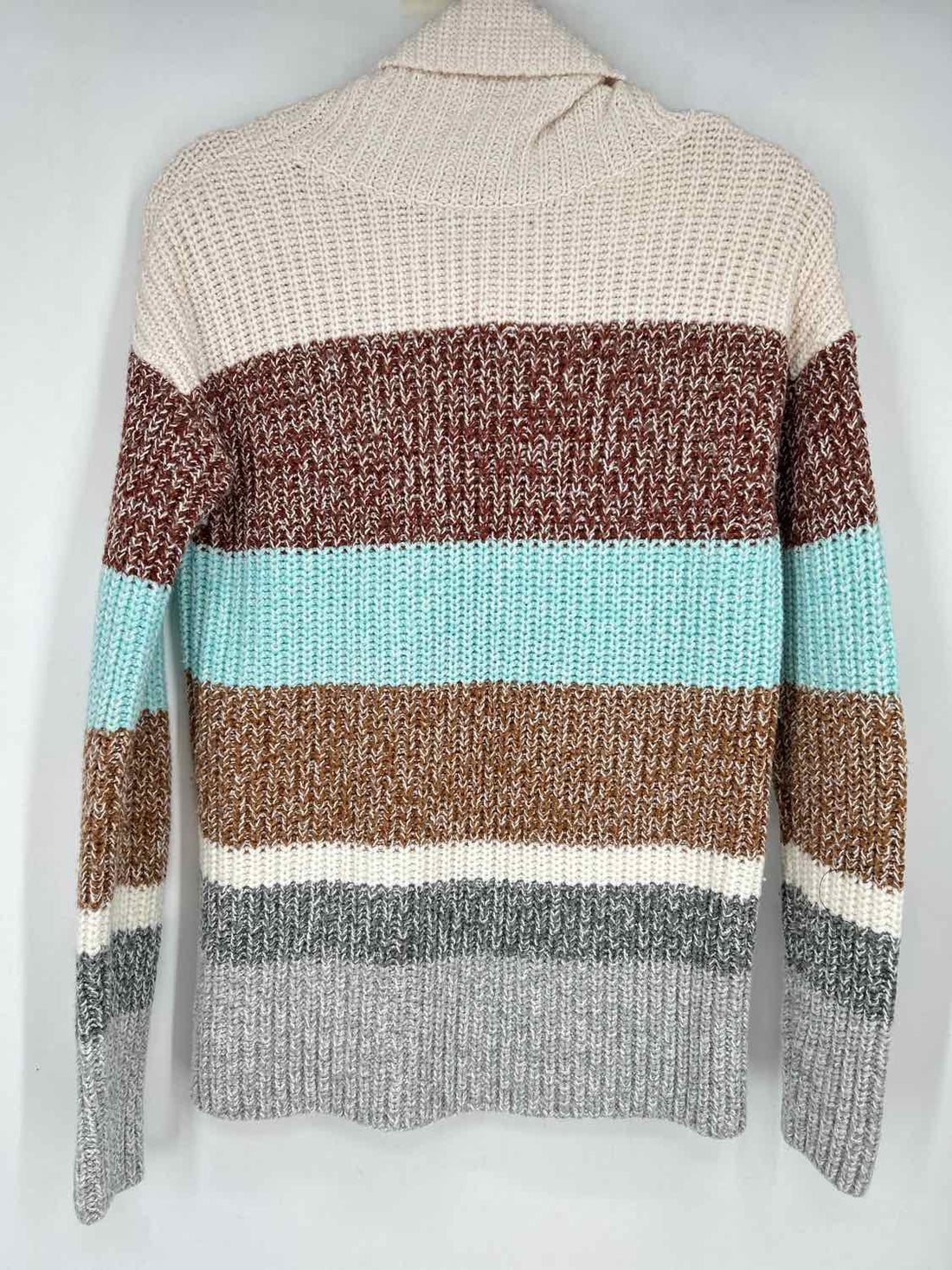 Land's End Size XS White Multi Color Striped Sweater
