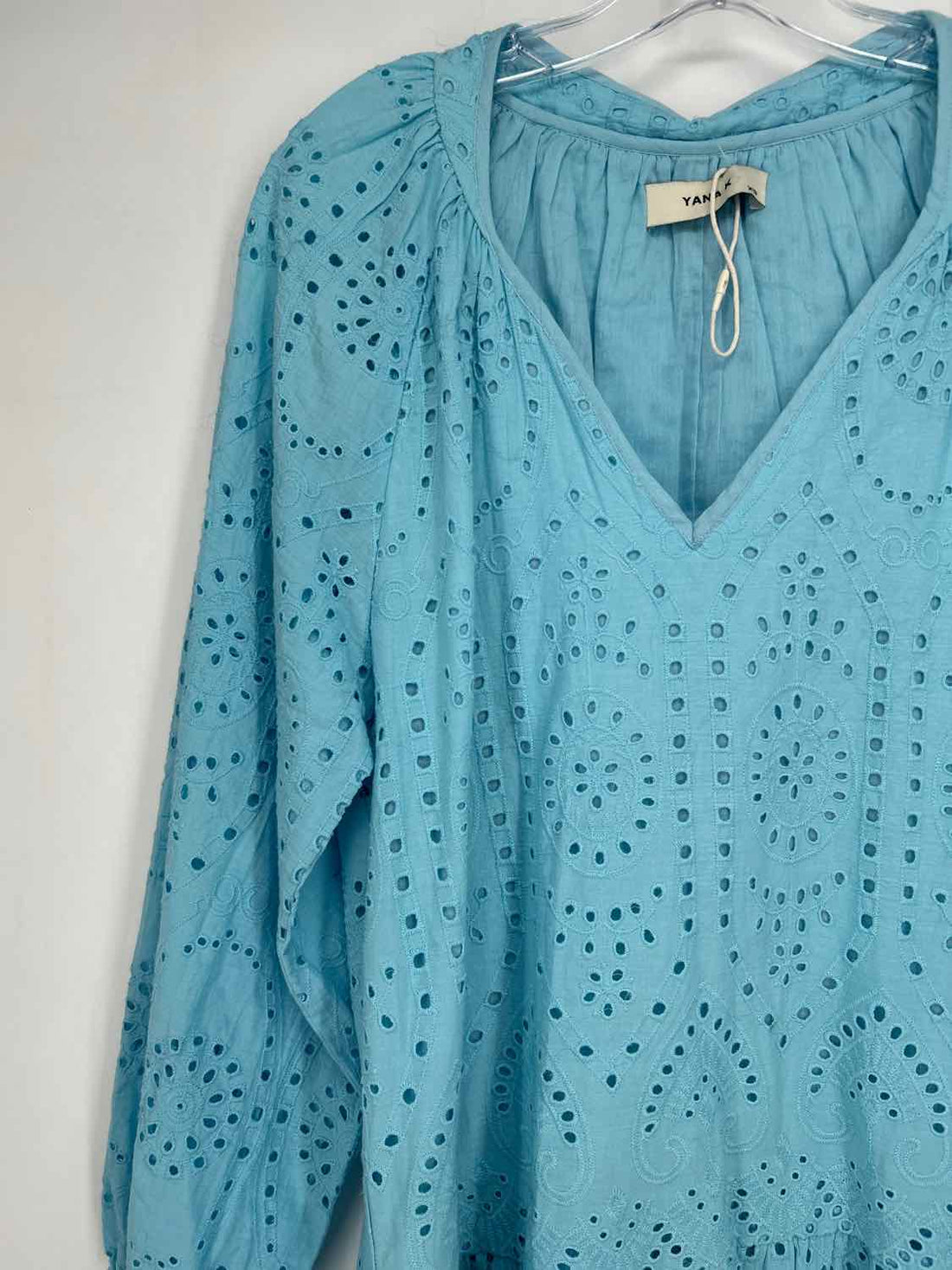 YANA K Size XS Light Blue Eyelet NWT Dress