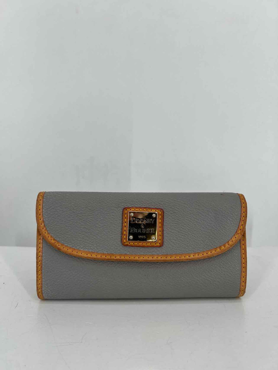 Dooney & Bourke Grey Pebbled Leather Trifold Wallet