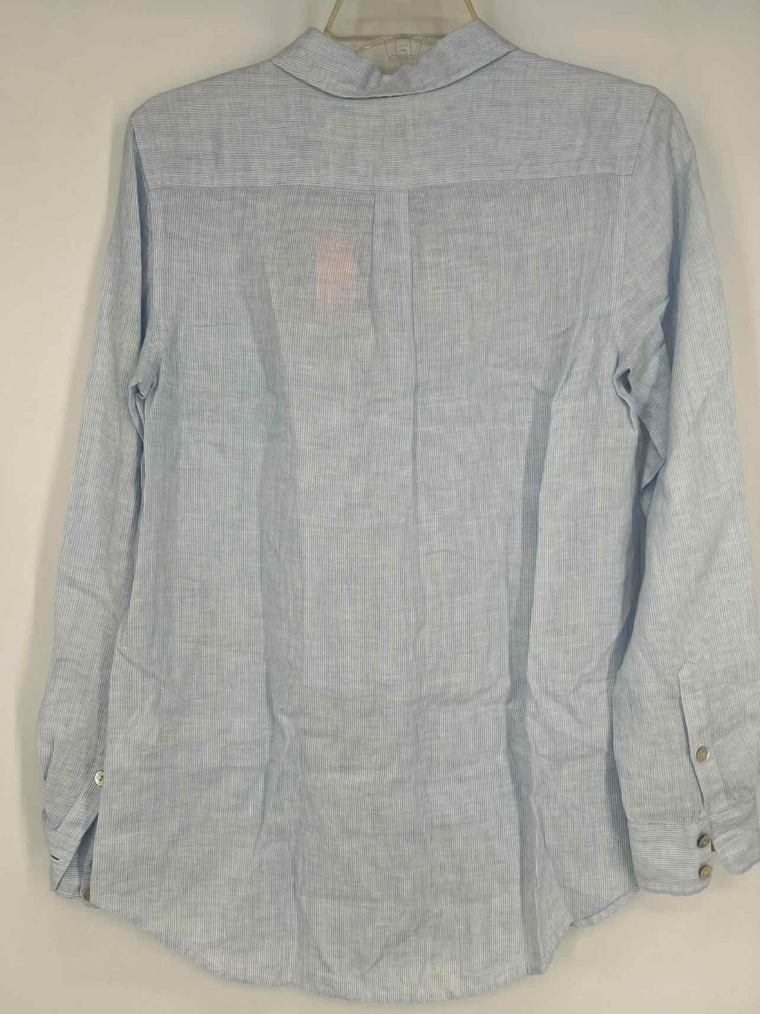 Vineyard Vines Size 2 Light Blue & White Striped Linen Long Sleeve