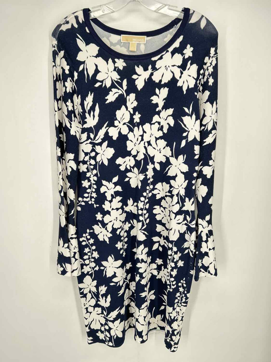 Michael Kors Size L Navy & White Print Dress