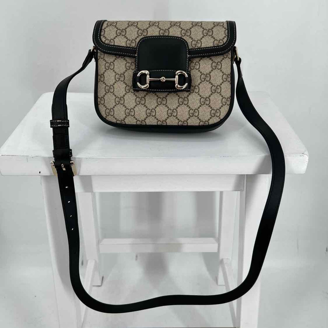 Gucci GG Supreme Horsebit 1955 Black Signature Crossbody