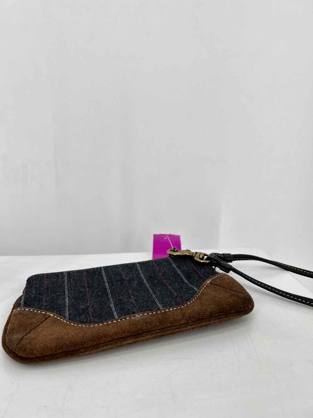 Coach Denim & Suede Vintage Wristlet Clutch