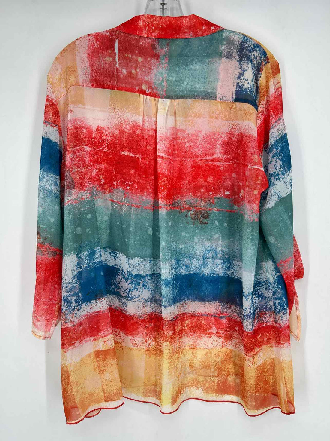 Ali miles Size L Orange & Teal Long Sleeve