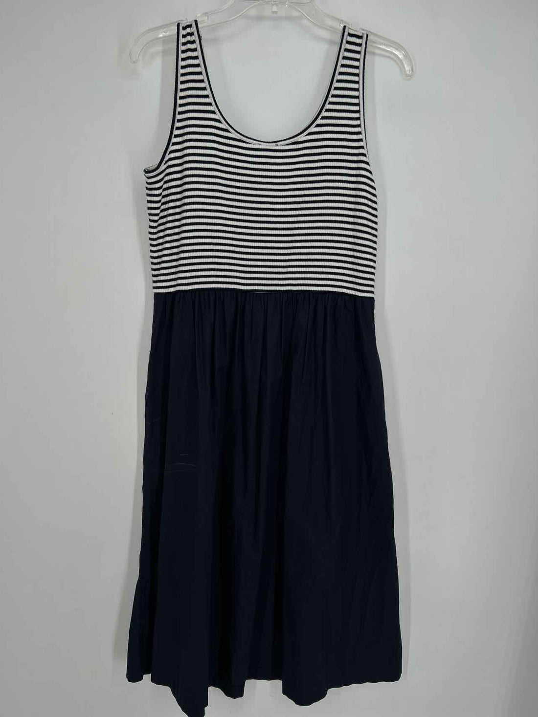 Talbot Runhof Size MP Navy & White Striped Dress