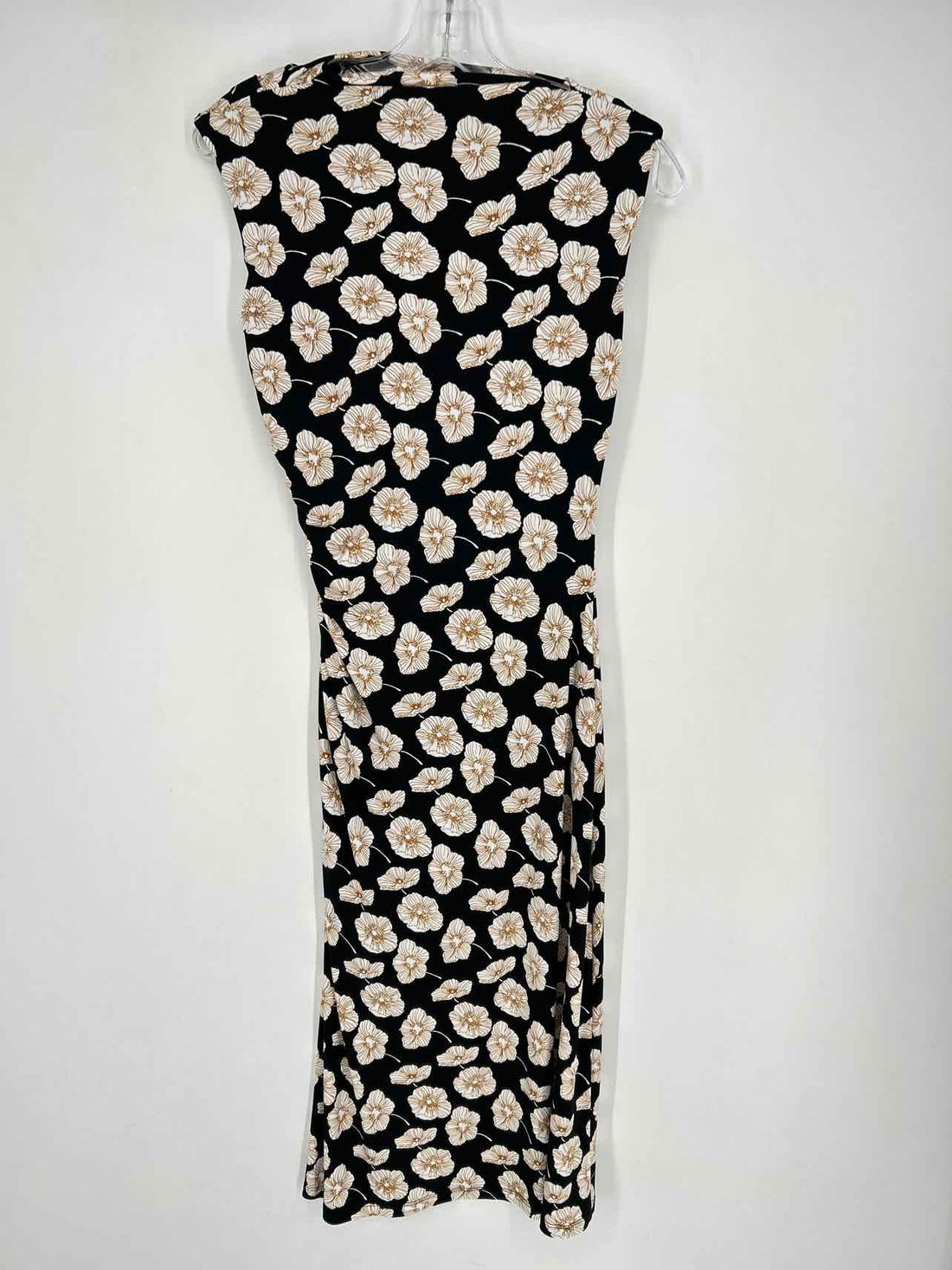 Talbots Size 2P Black & White Floral Sleeveless Dress