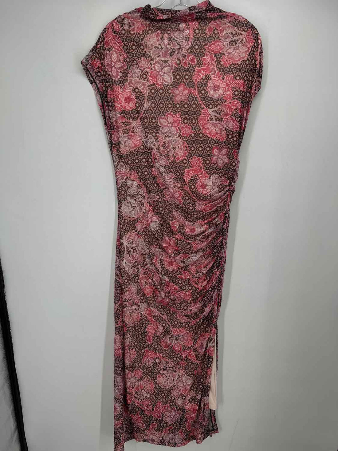 By Anthropologie Size L Pink & Black Print Sleeveless Dress