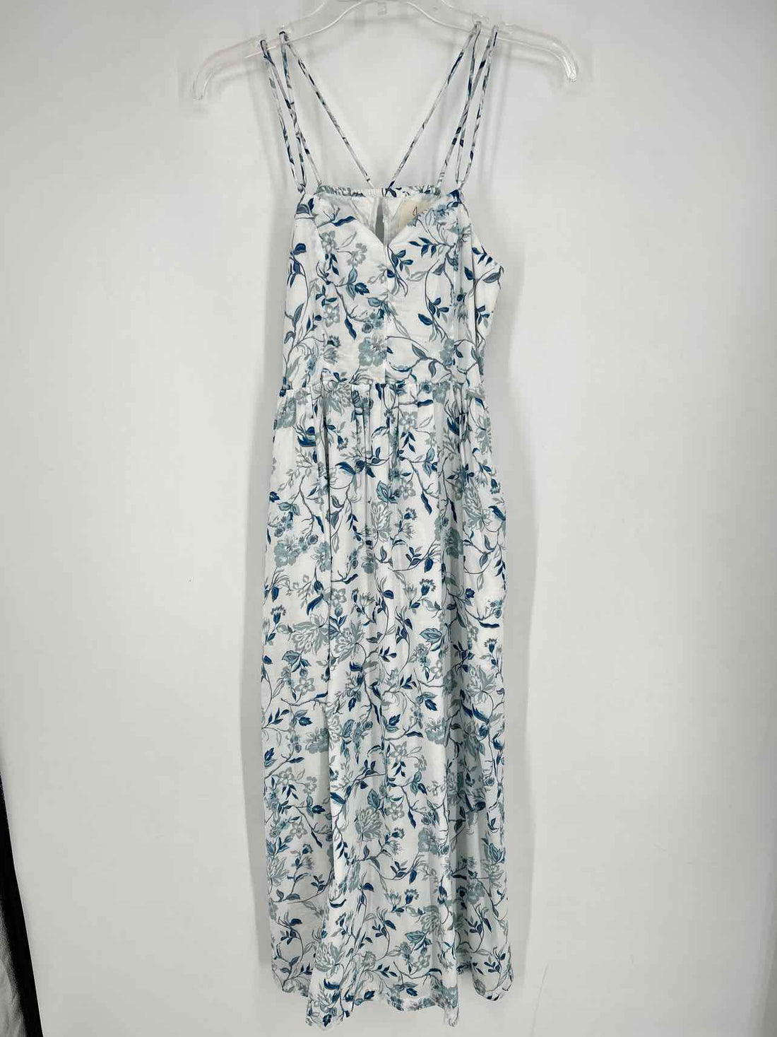 Joie Size 2 White & Blue Floral Sleeveless Dress