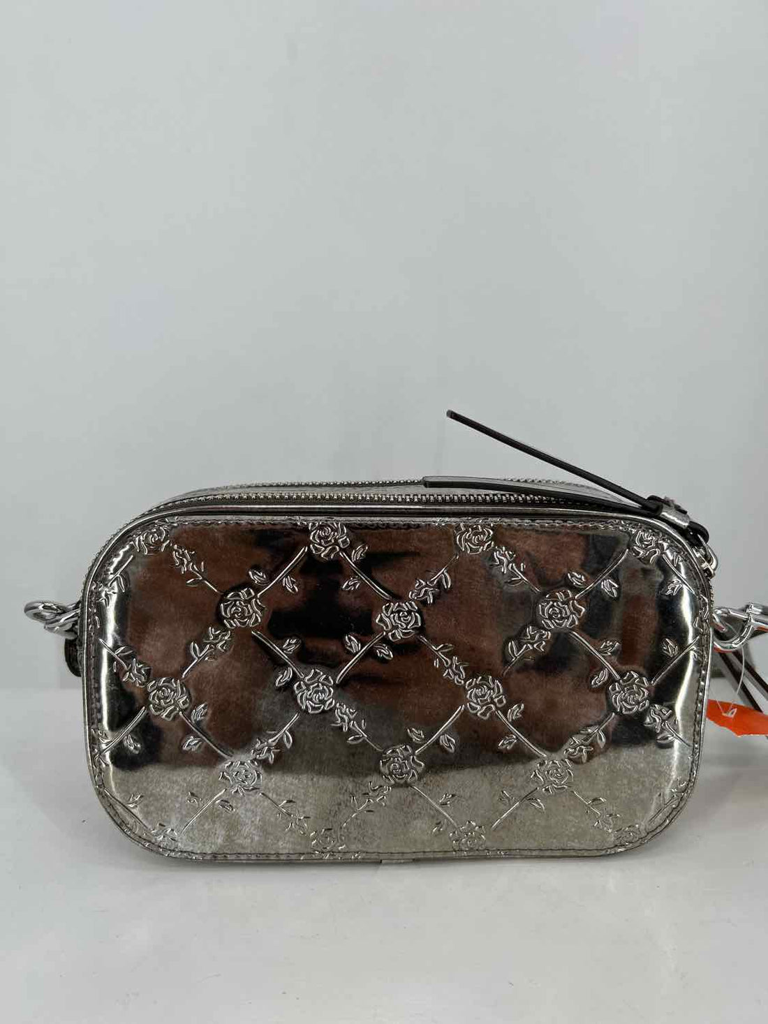 Tory Burch Mini Miller Silver Leather Pre Owned Crossbody