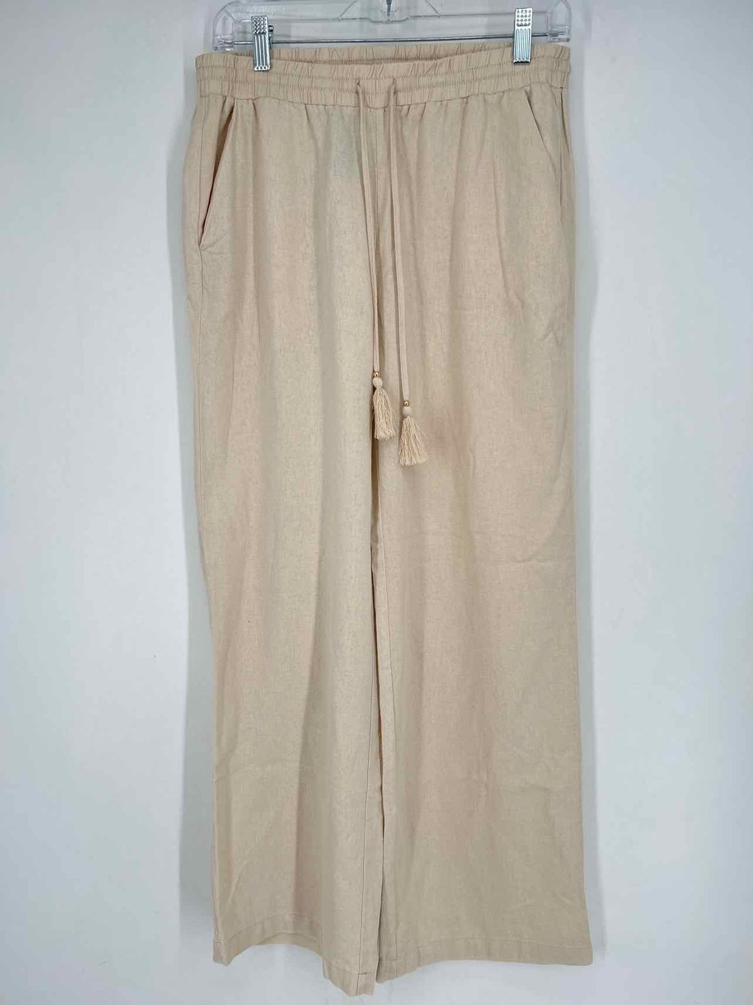 Ellen Tracy Size S Cream Linen/Viscose Pants