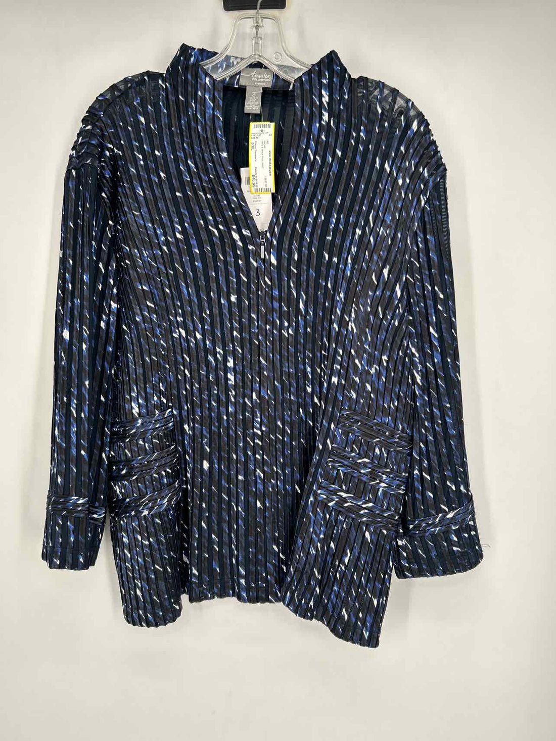 Chicos Traveler's Size 3/XL Navy & Black Print NWT Jacket