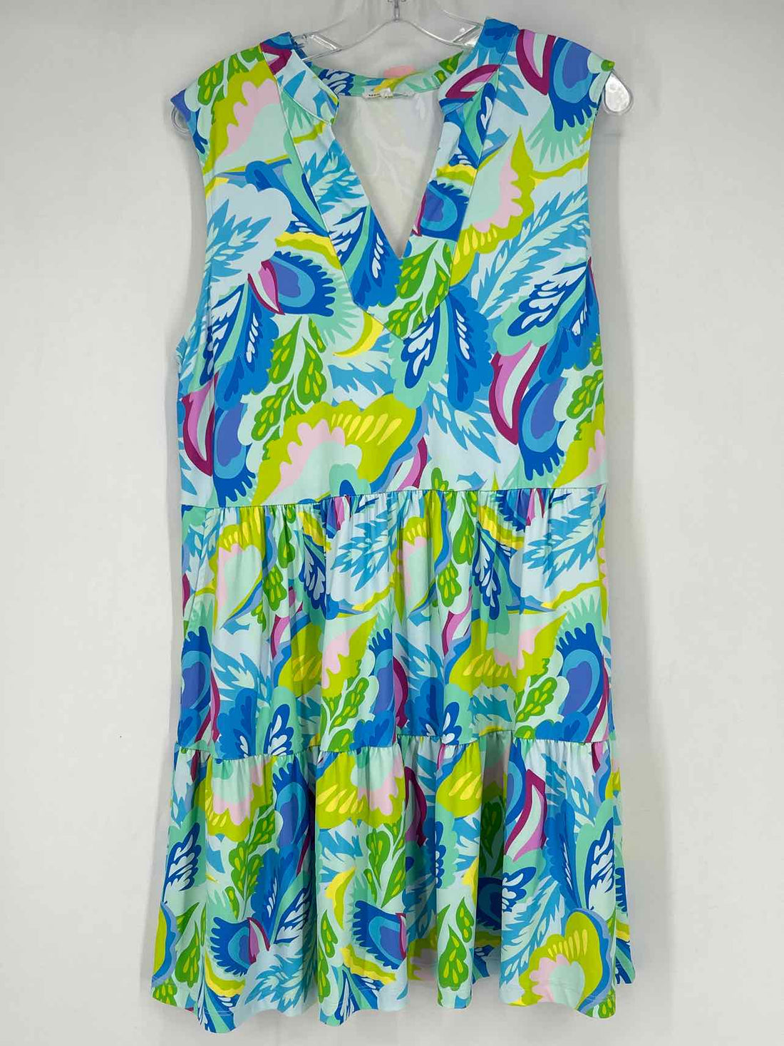 Mary Square Size L Blue Multi Color Sleeveless Dress