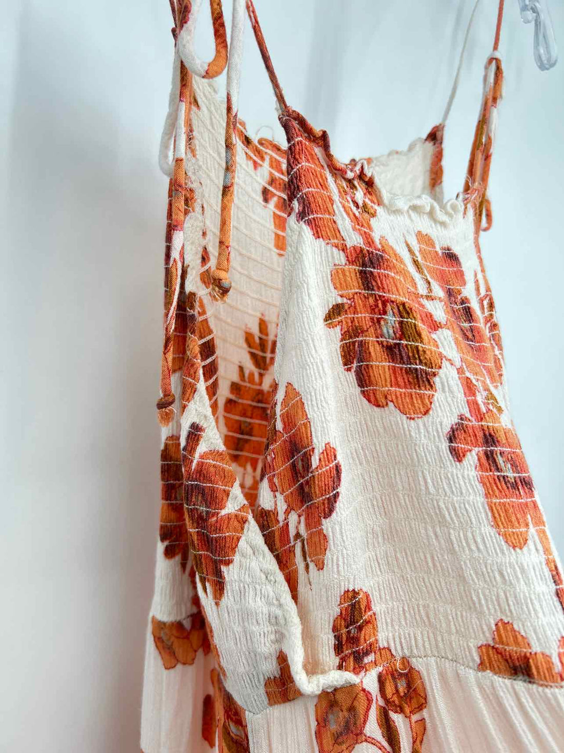 Intimately FP Size S White & Orange Floral Sleeveless Dress