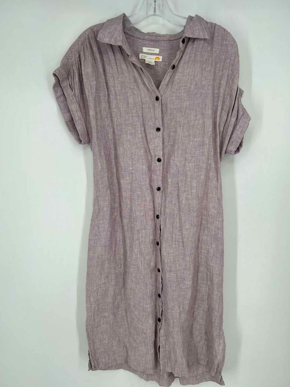 C & C Size M Light Purple Linen 100% Dress