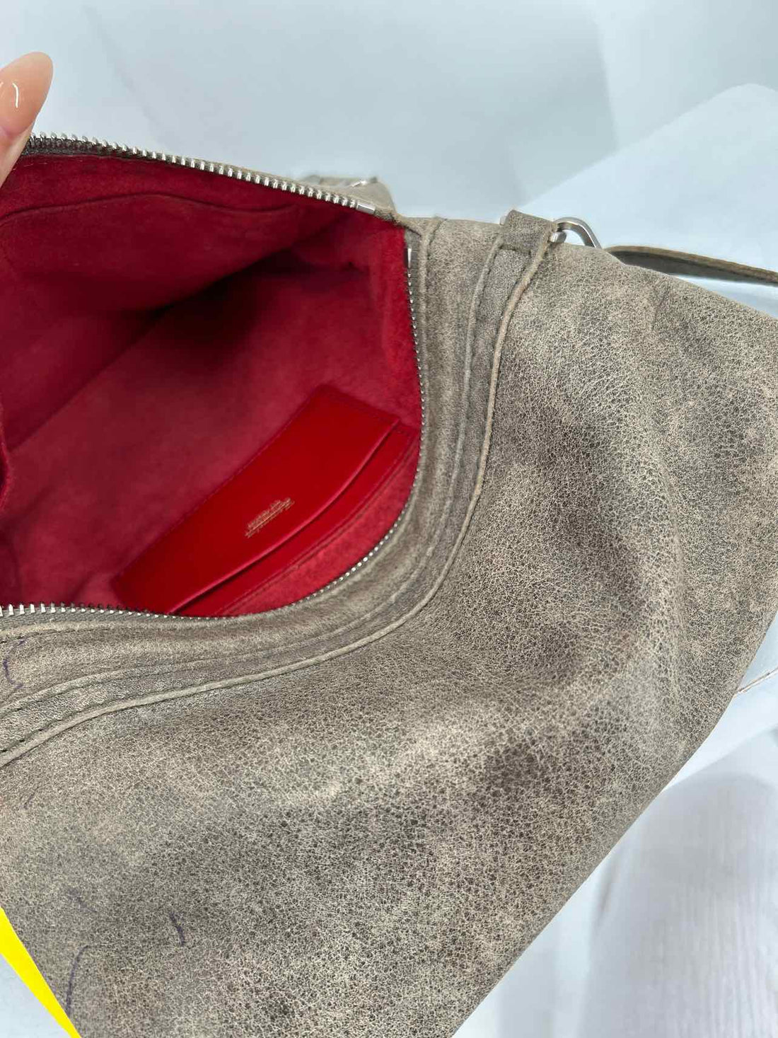 Hammitt Stone Gray Leather As Is Crossbody