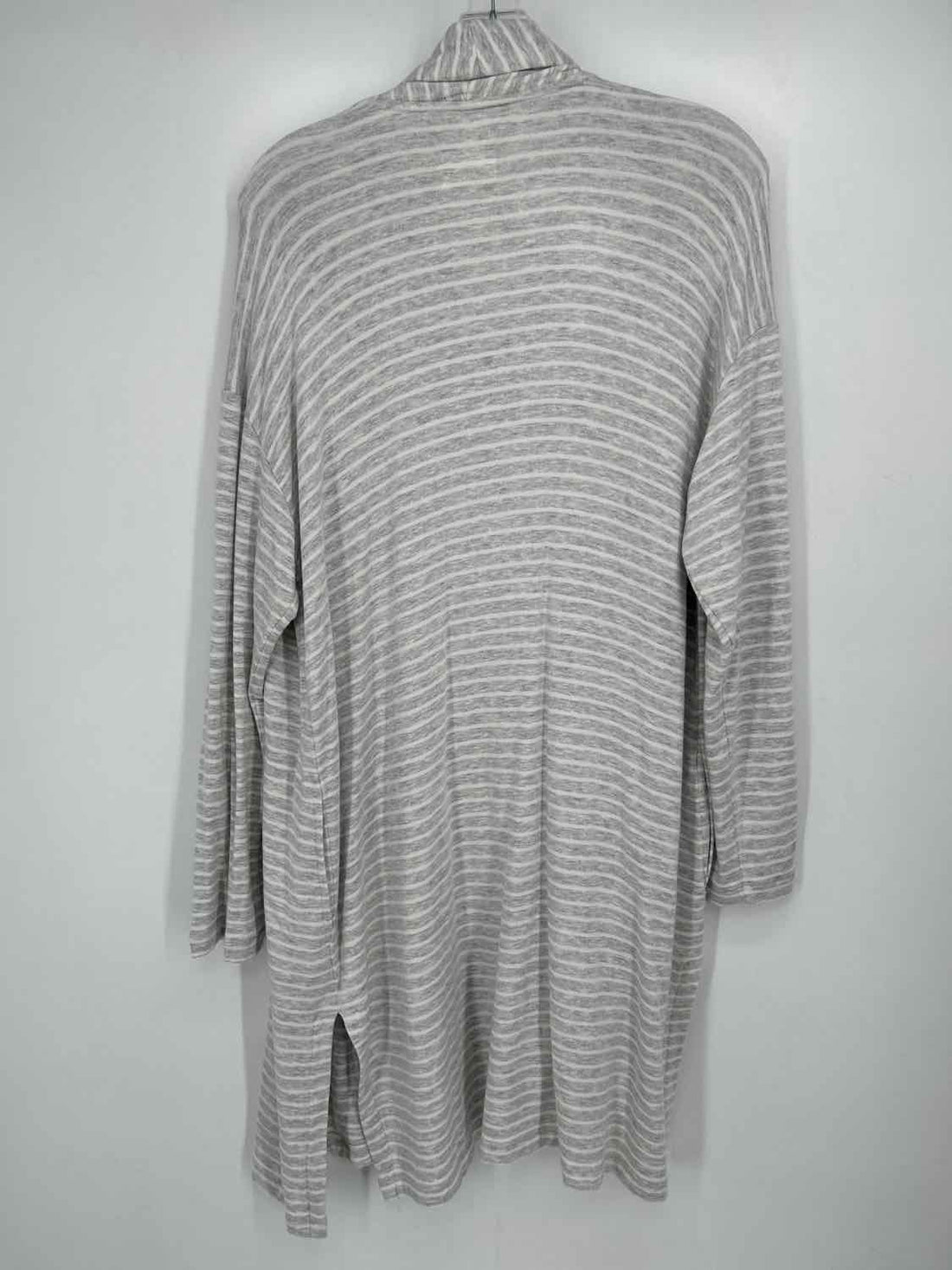 Lou & Grey Size L White & Gray Striped Cardigan